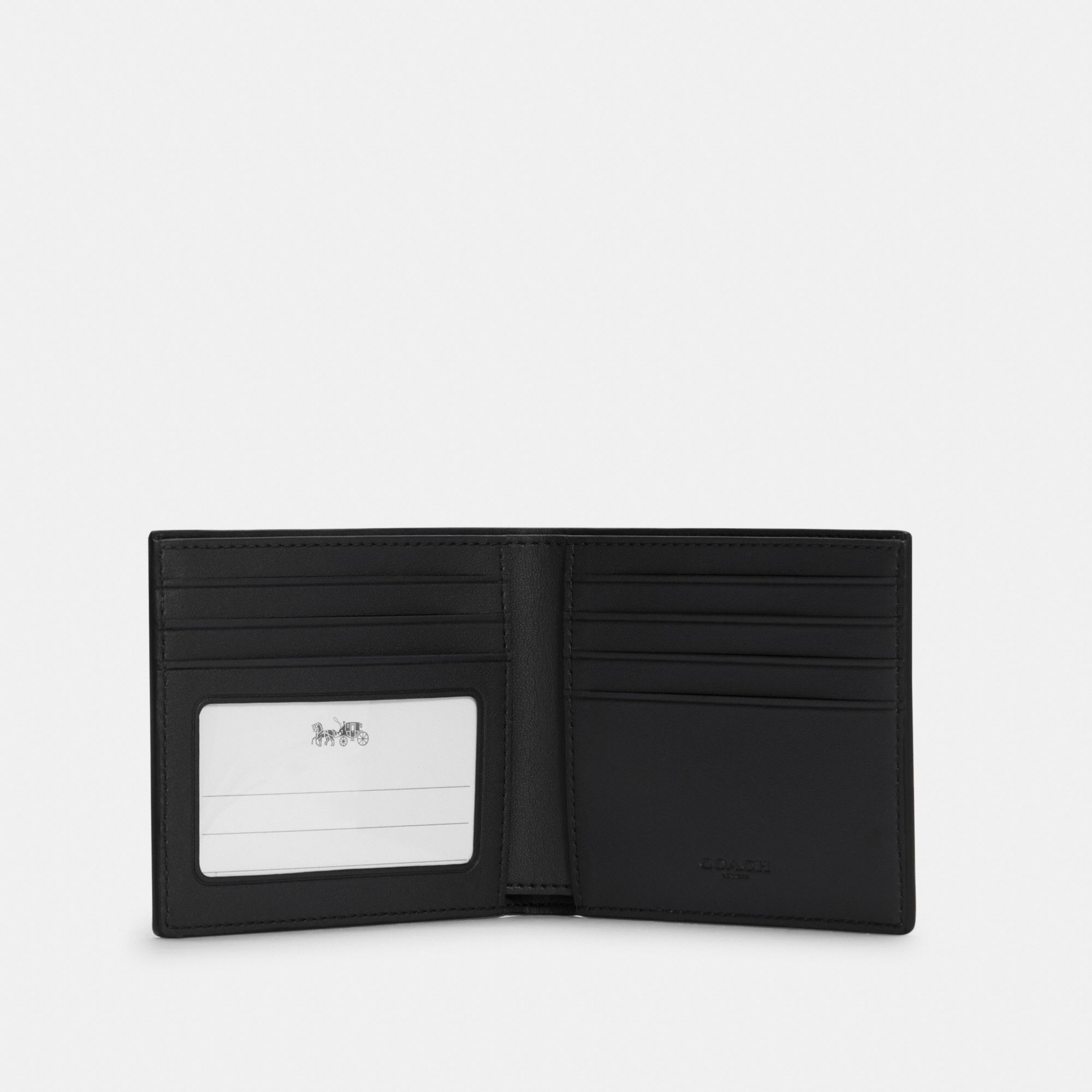 Coach ID Billfold Wallet With Horse And Carriage Dot Print - Black