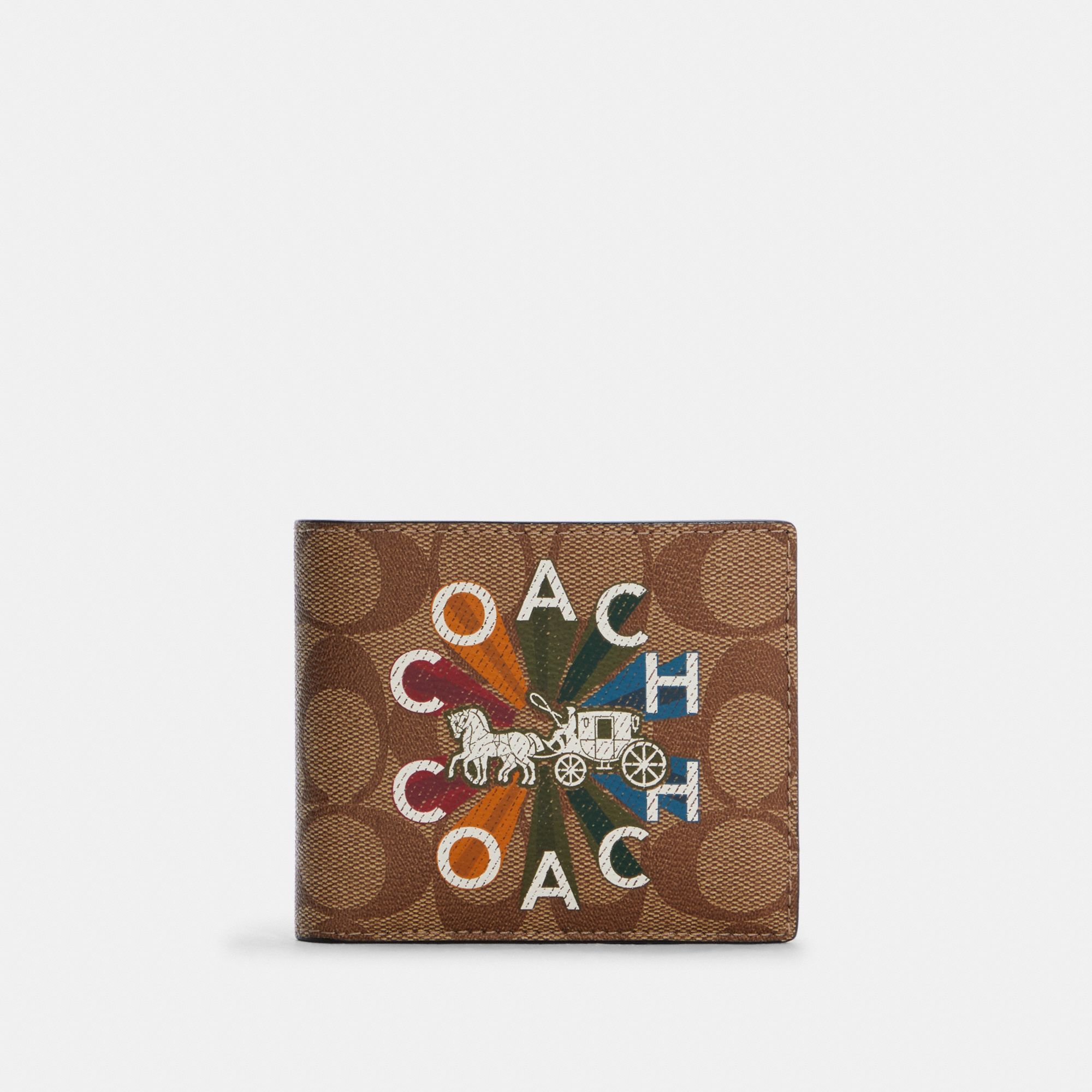 Coach 3 In 1 Wallet In Signature Canvas With Coach Radial Rainbow