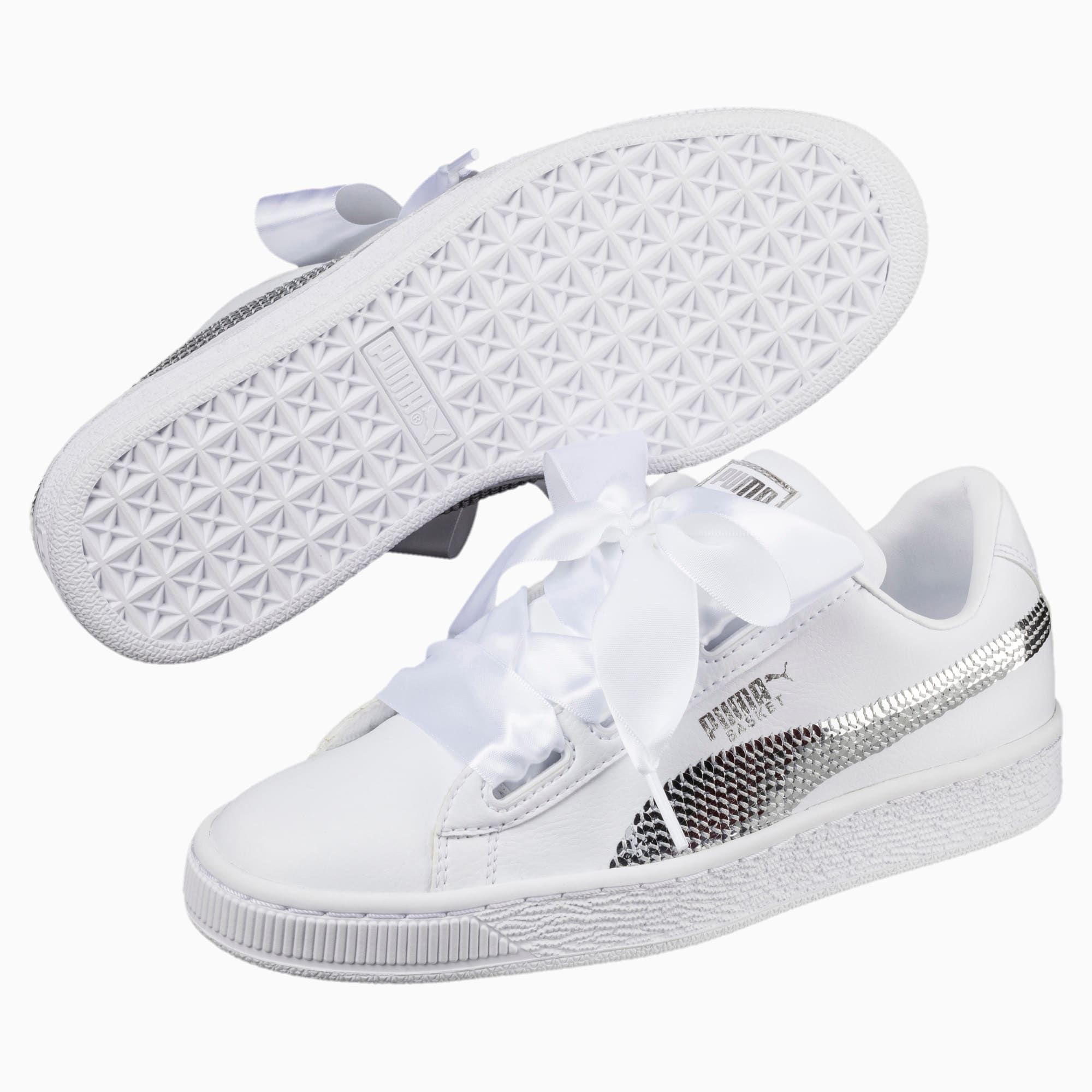 Puma Basket Heart - White Sequin