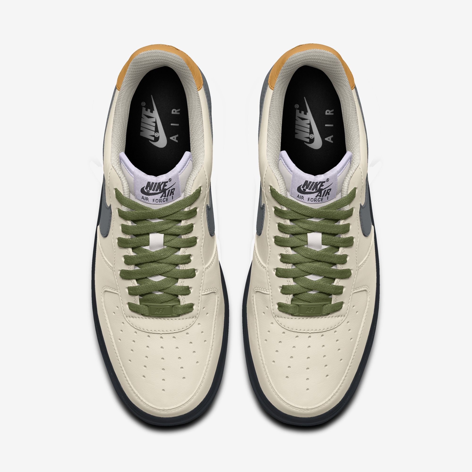 Nike Air Force 1 Low By You - Sail/Black with Olive Laces