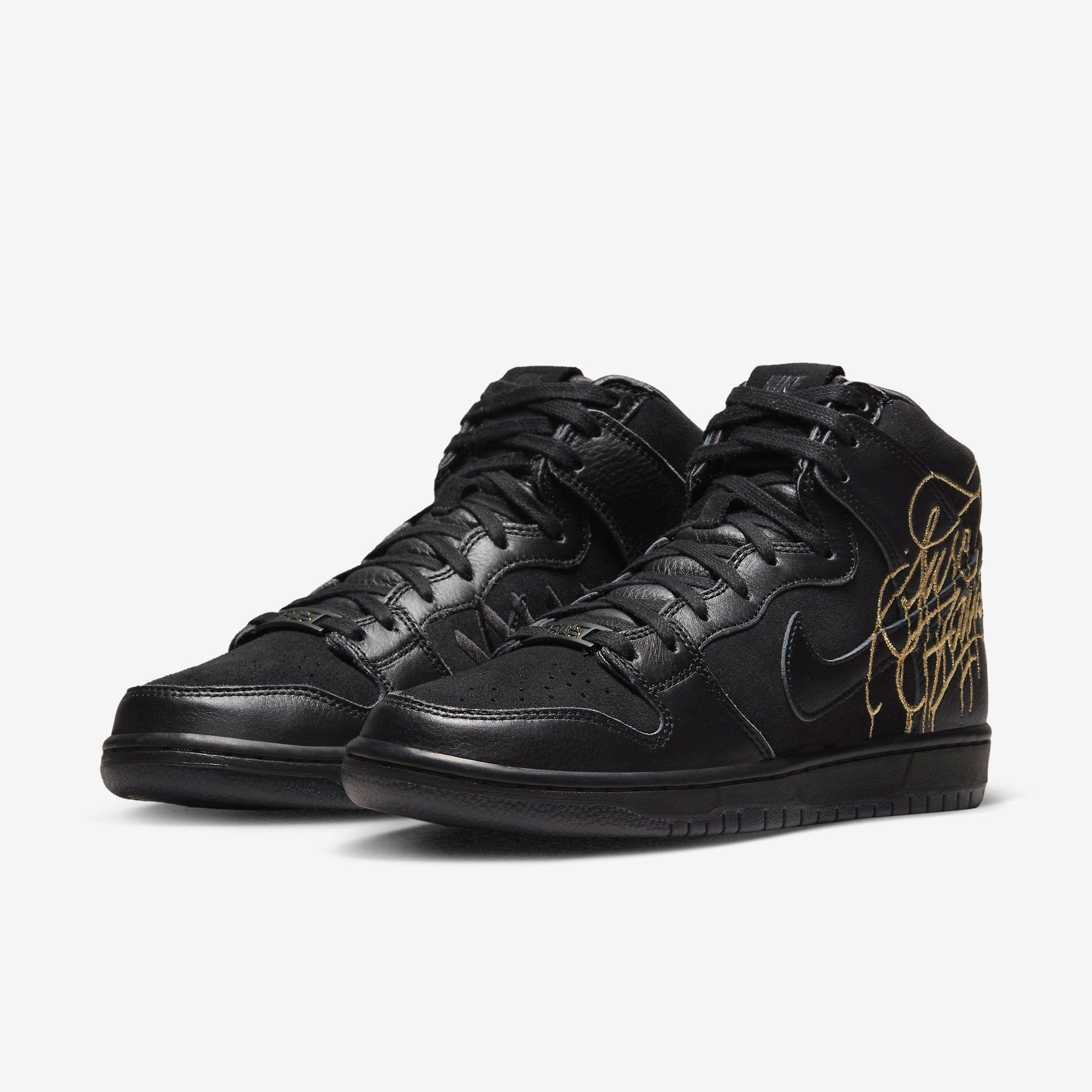  FAUST x Nike SB Dunk High - Black/Metallic Gold 