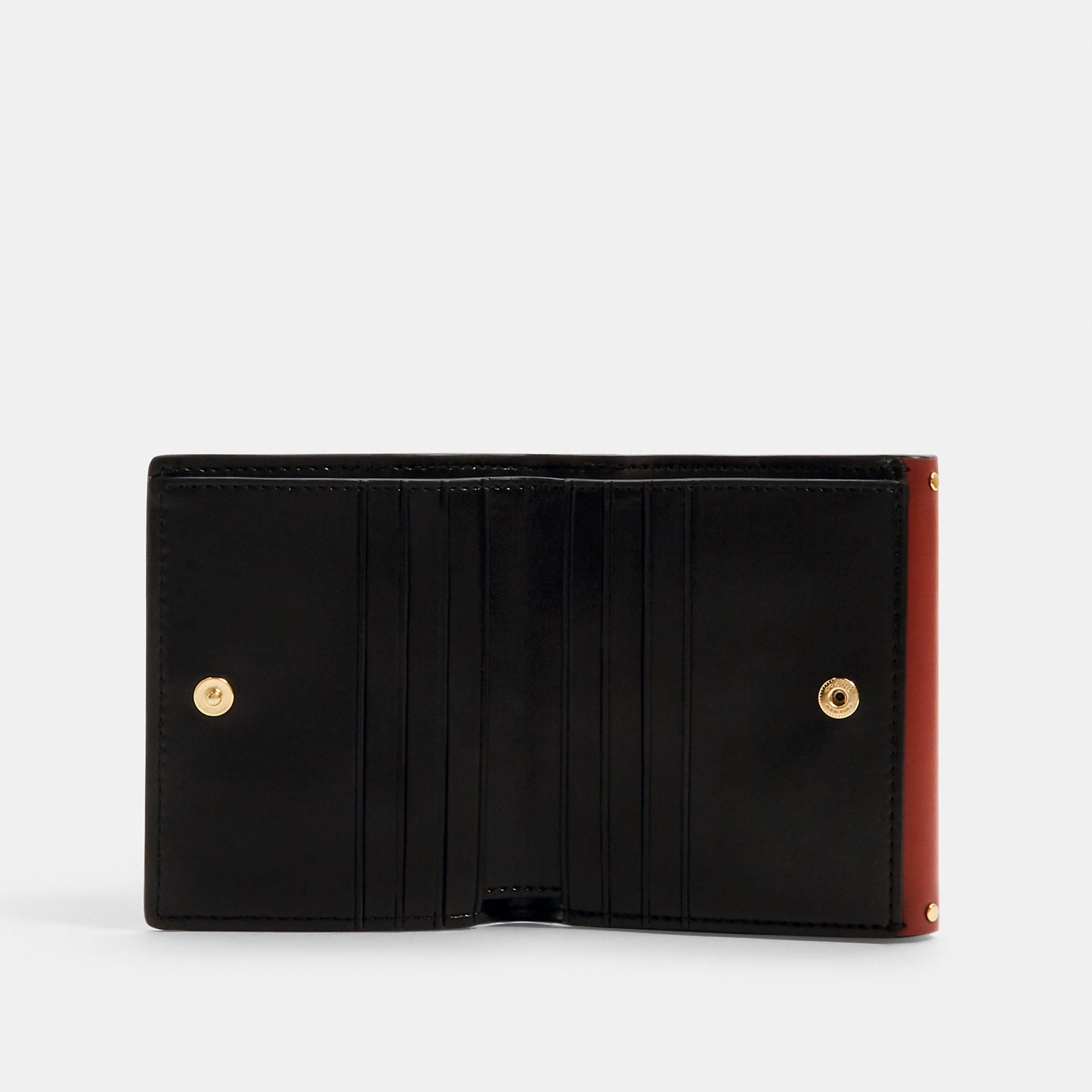 Coach Georgie Small Wallet In Colorblock Signature Canvas With Rivets