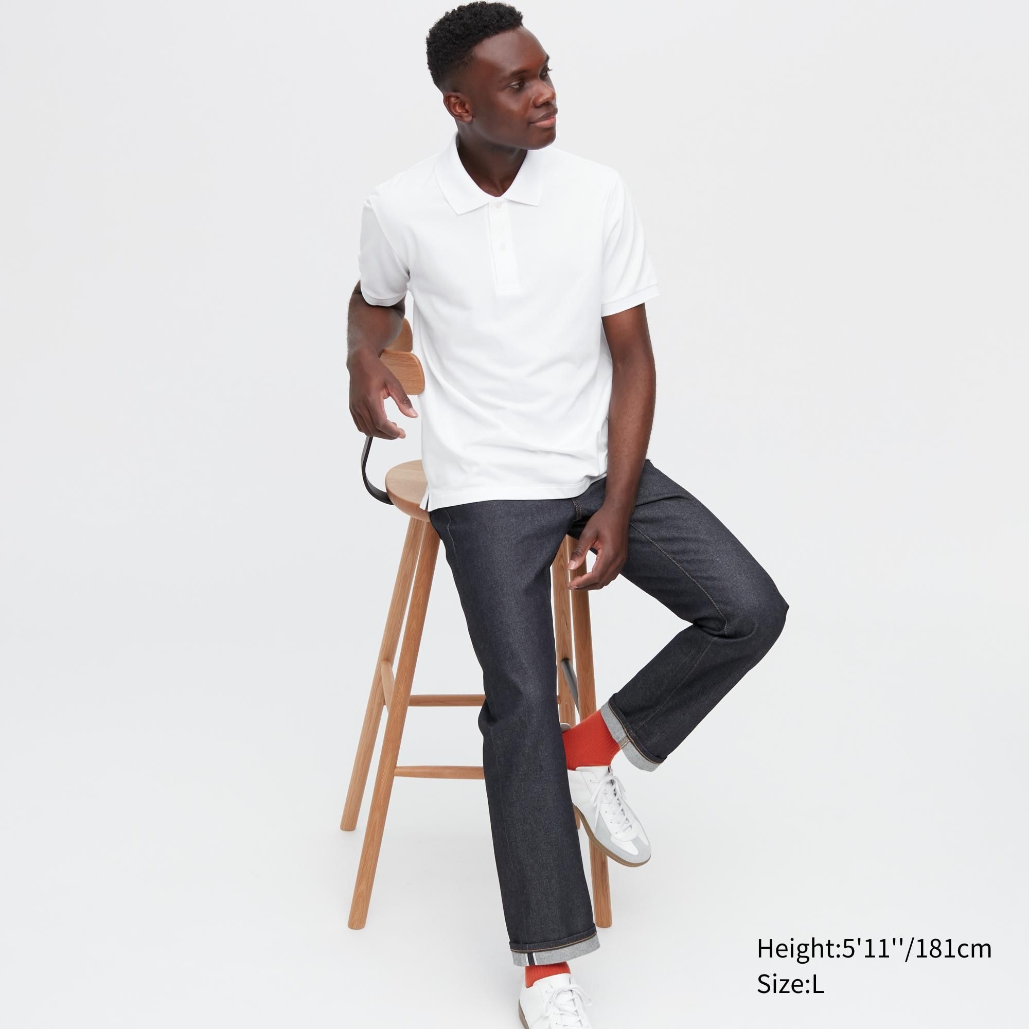 Uniqlo Dry Pique Short Sleeve Polo Shirt - White