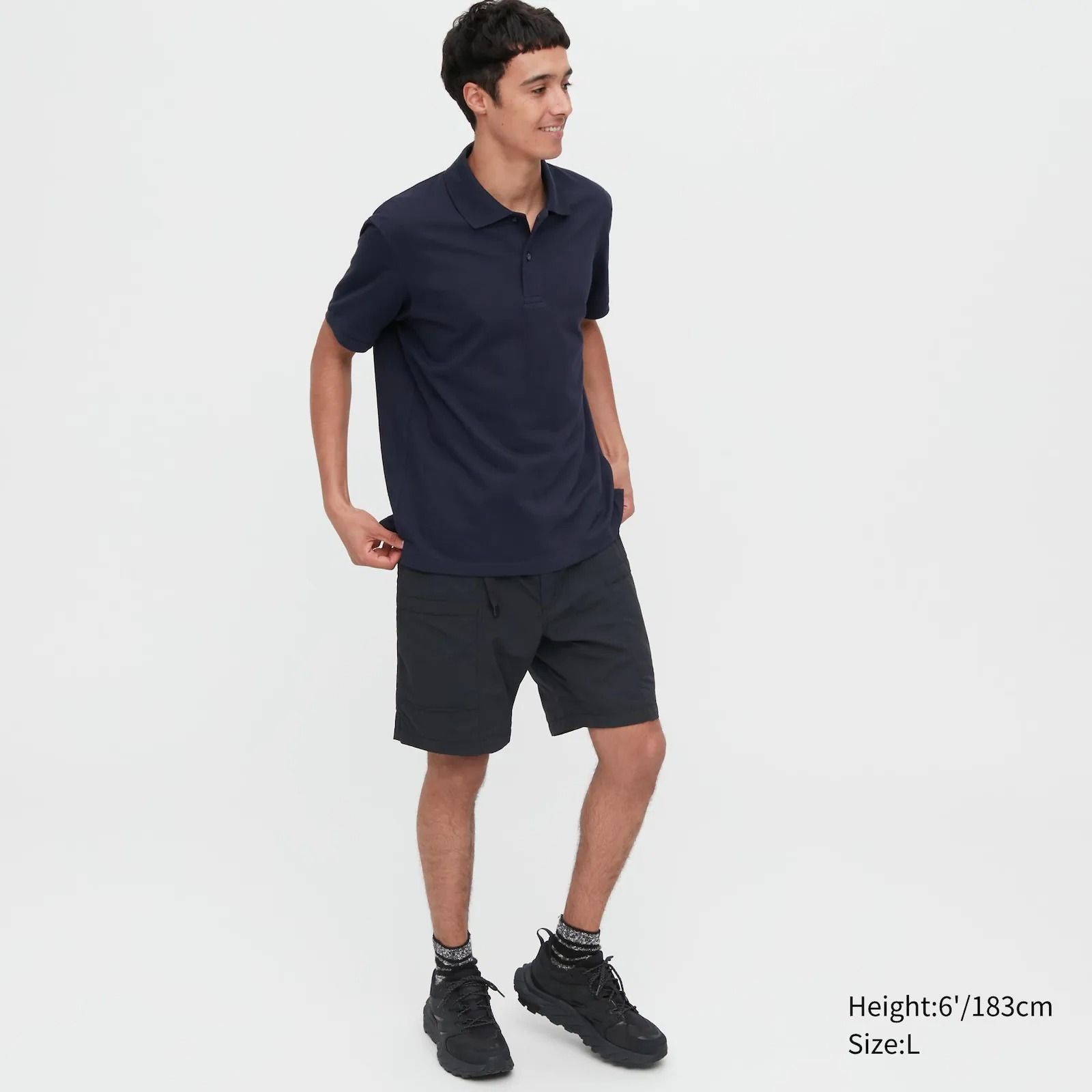  Uniqlo Dry Pique Short Sleeve Polo Shirt - Navy 