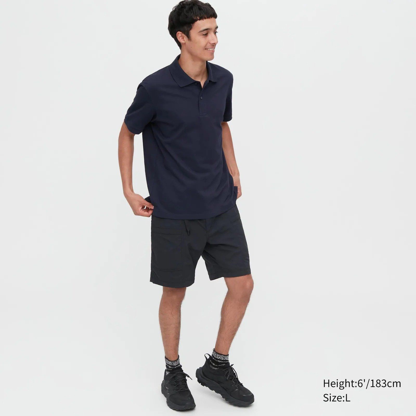 Uniqlo Dry Pique Short Sleeve Polo Shirt - Navy
