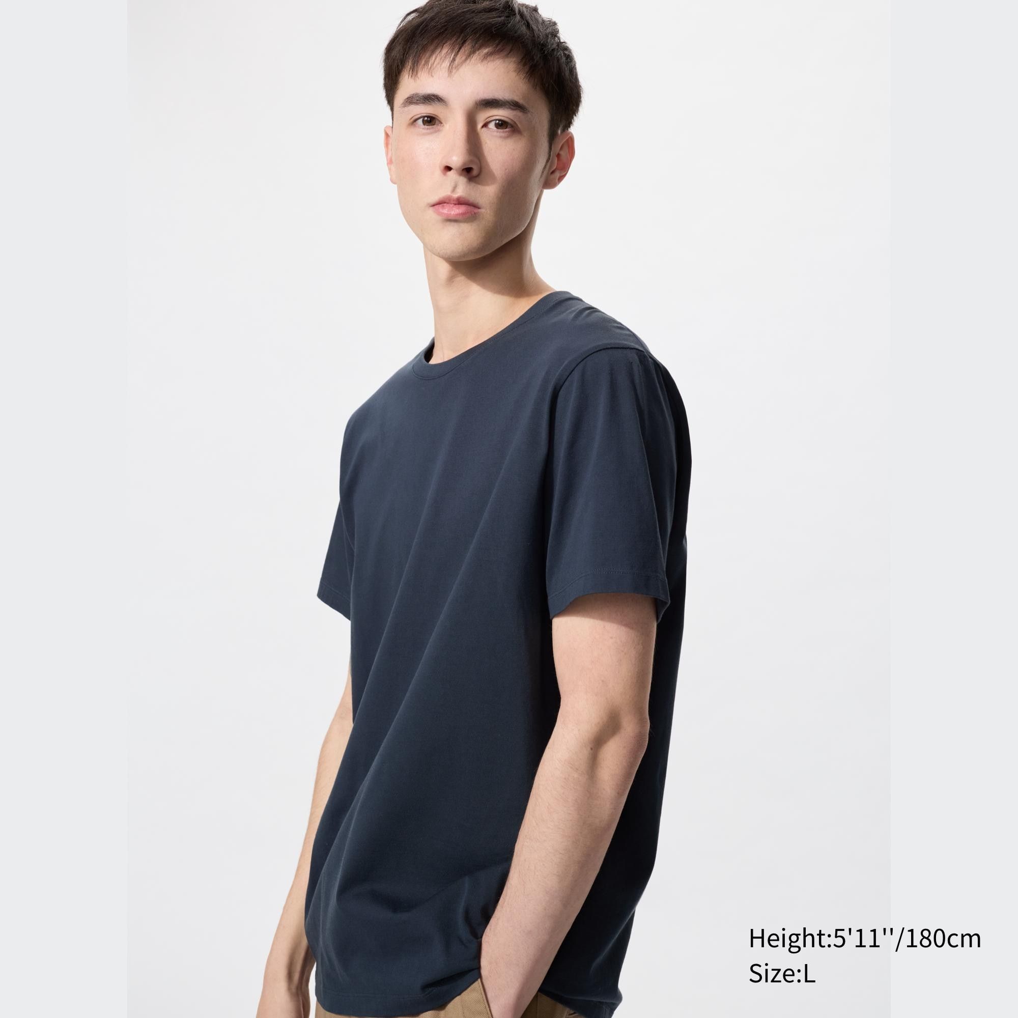 Uniqlo Supima Cotton Crew Neck T-Shirt - Navy