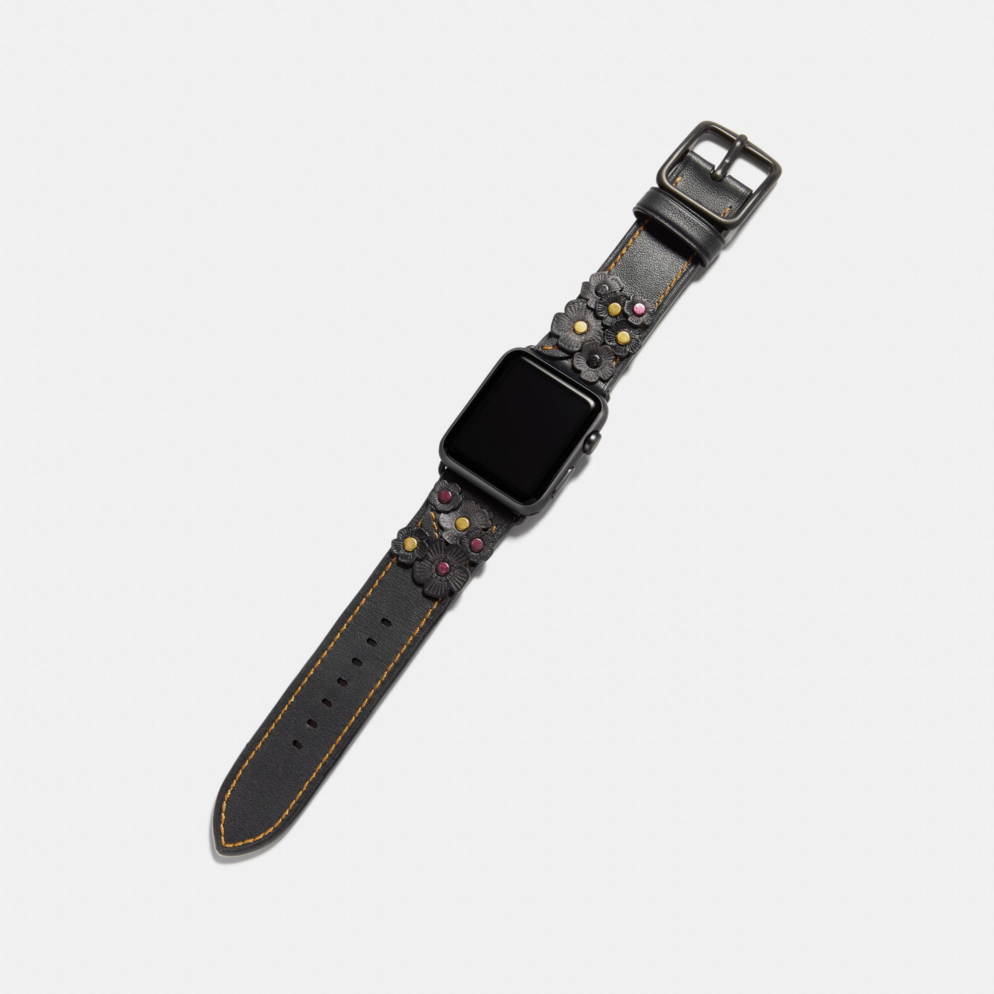 Coach Apple Watch® Strap With Tea Rose Applique