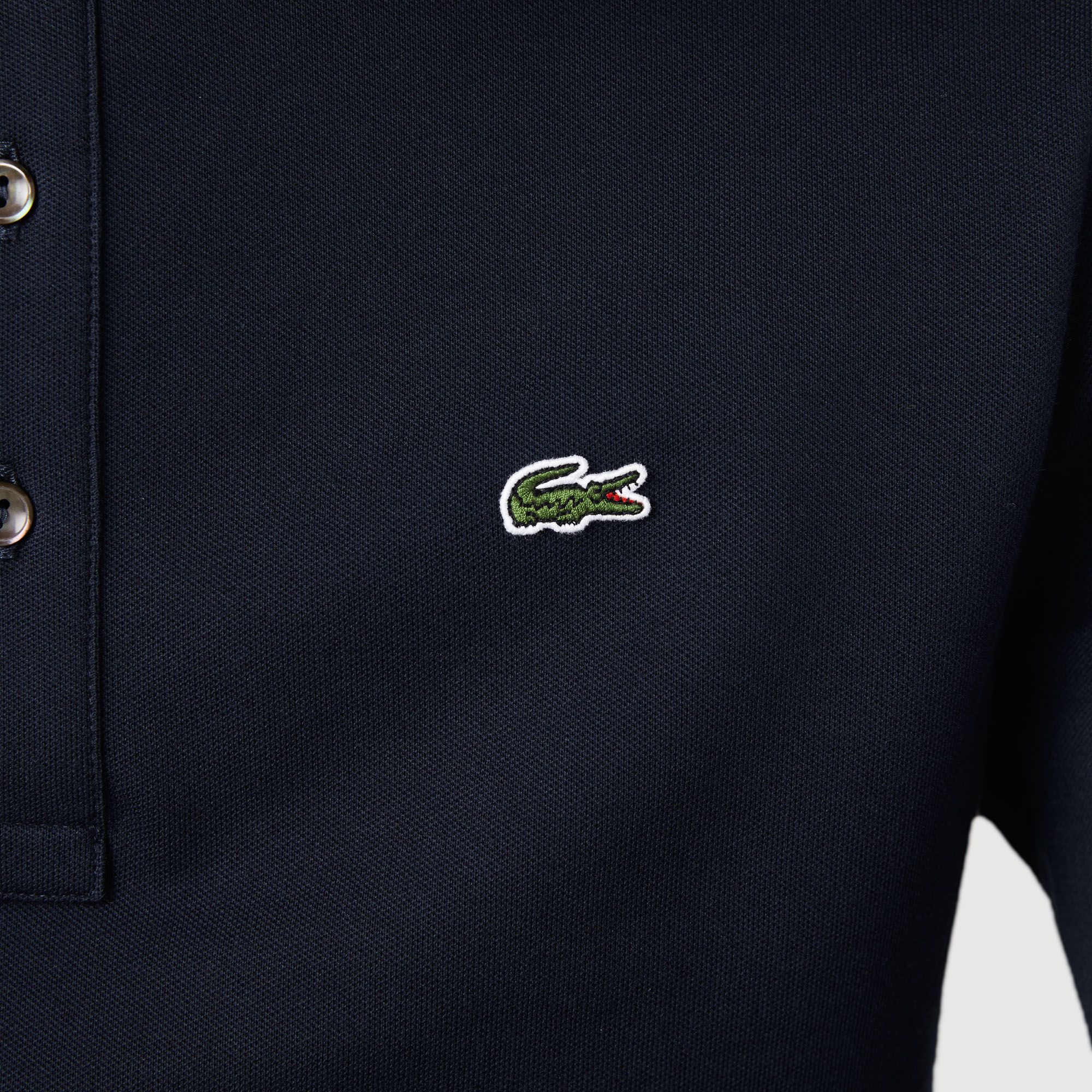  Lacoste Long Sleeved Slim Fit Stretch Polo Shirt - Navy Blue 