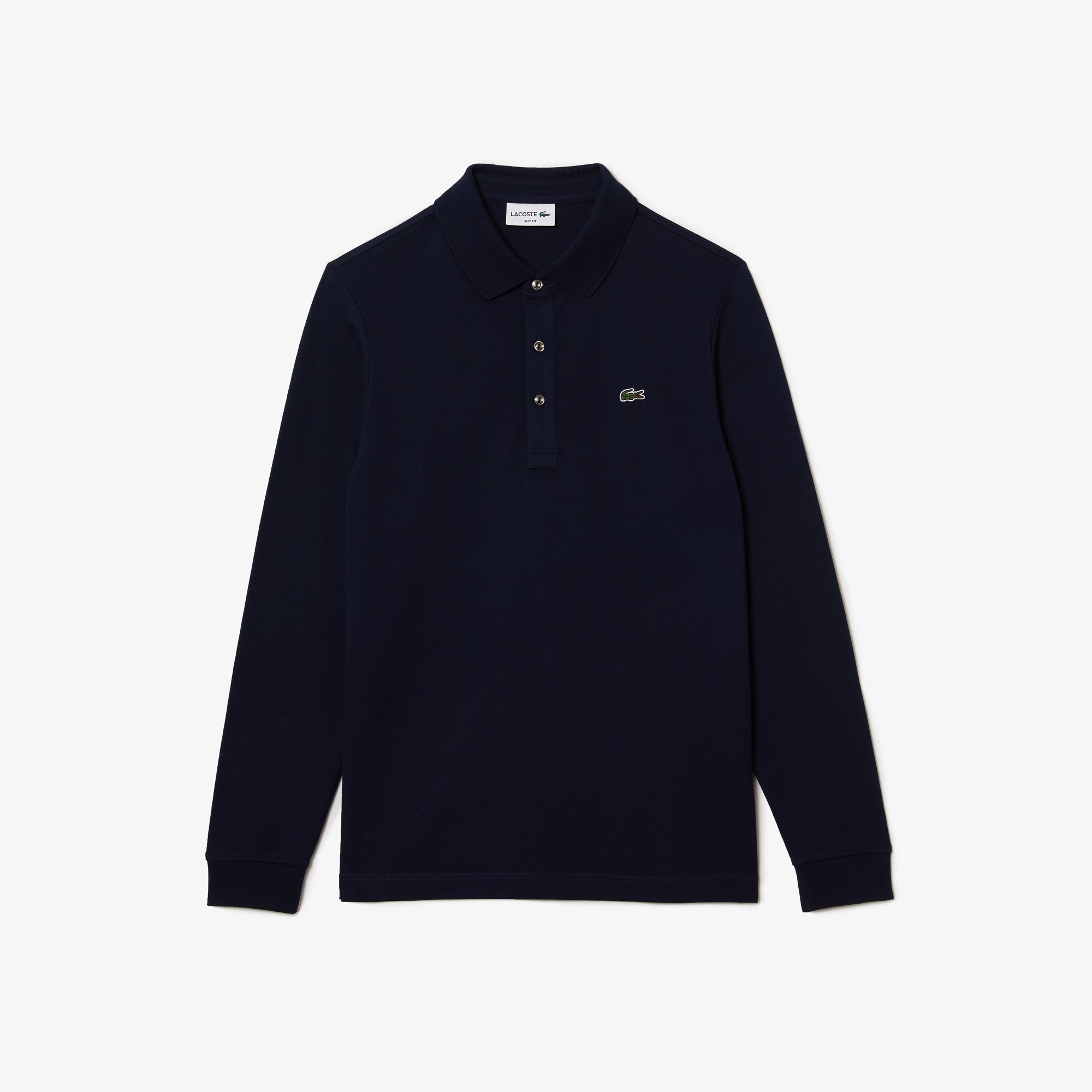  Lacoste Long Sleeved Slim Fit Stretch Polo Shirt - Navy Blue 