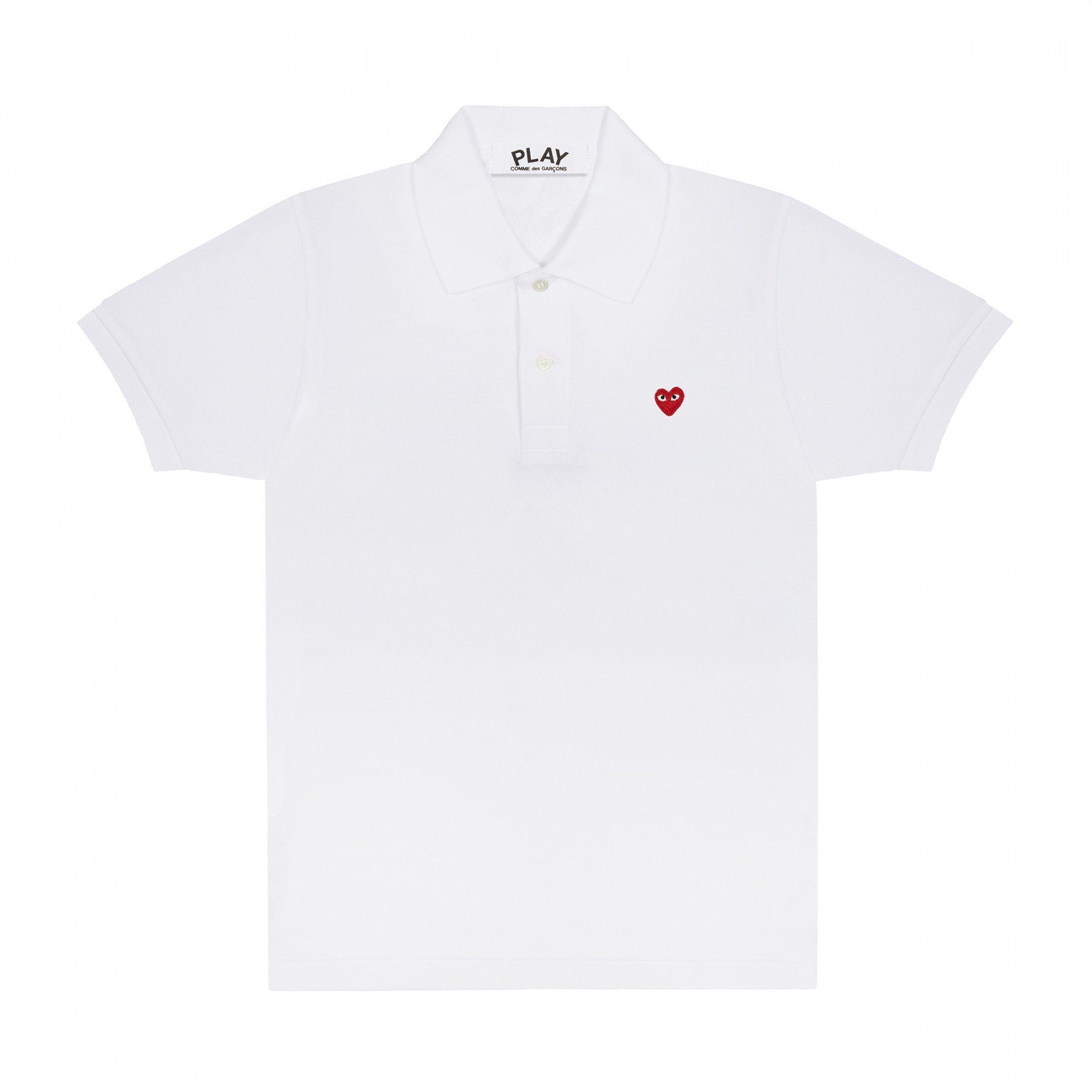 COMME des GARÇONS PLAY Little Red Heart Polo - White