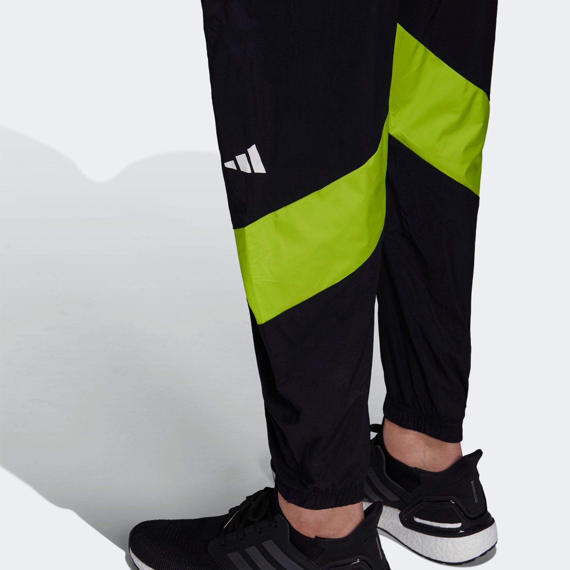 adidas Woven Tape Pants - Black/Solar Lime