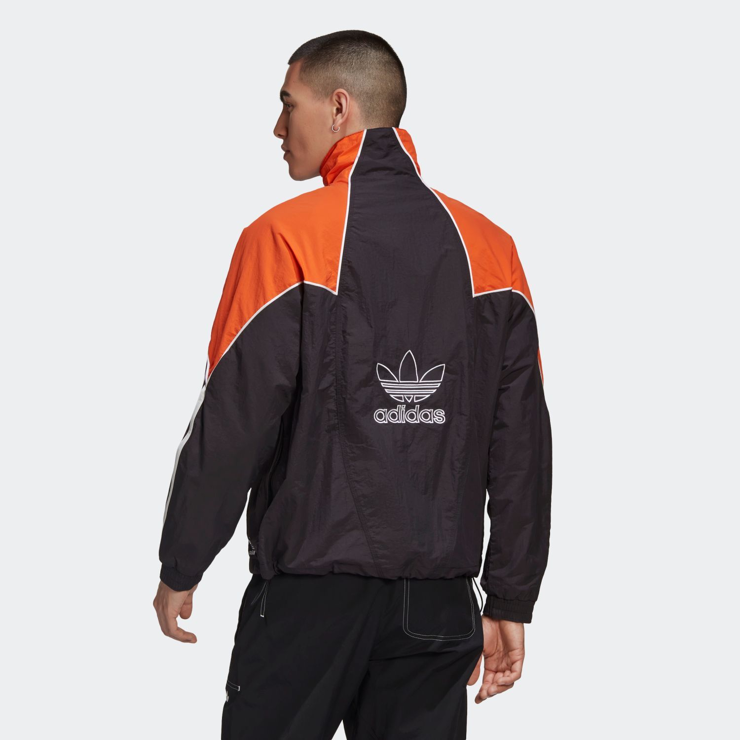 adidas Big Trefoil Abstract Track Top - Black/Energy Orange