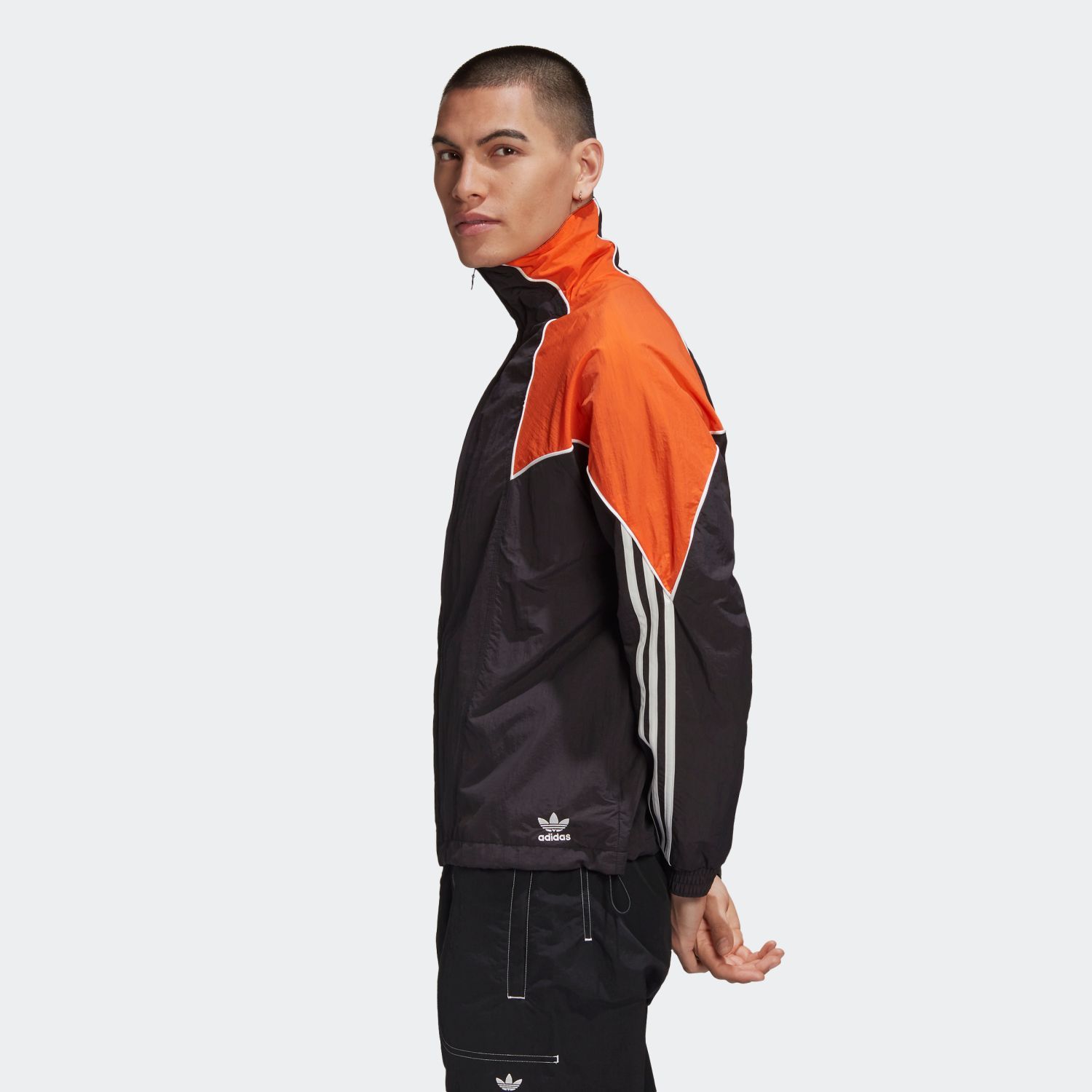 adidas Big Trefoil Abstract Track Top - Black/Energy Orange