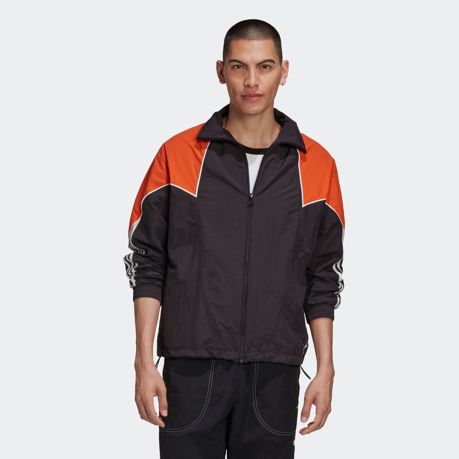 adidas Big Trefoil Abstract Track Top - Black/Energy Orange