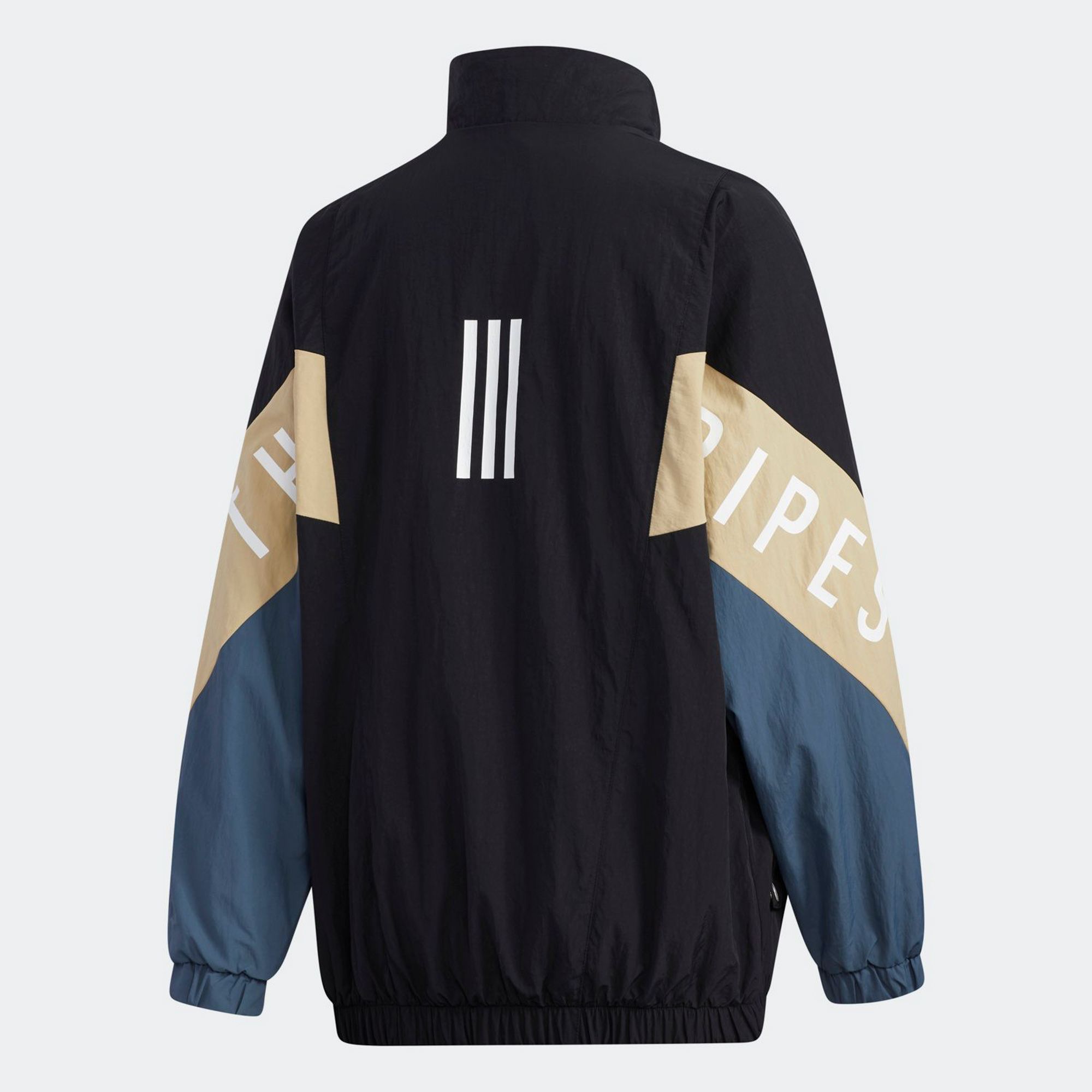 adidas Three Stripes Wording Woven Jacket - Black