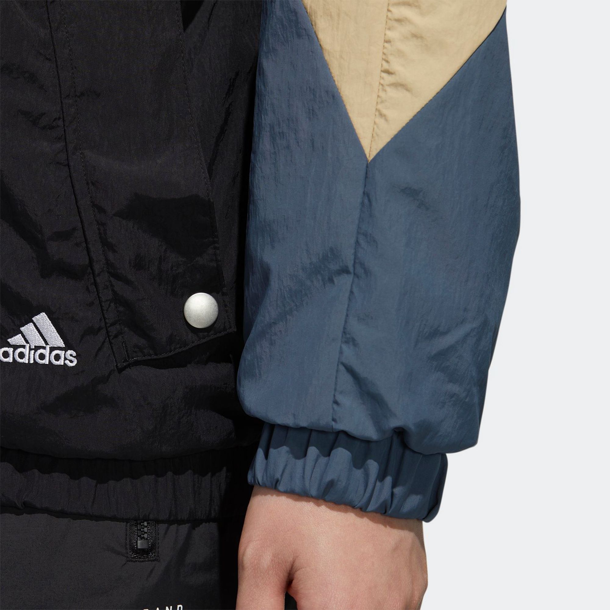 adidas Three Stripes Wording Woven Jacket - Black