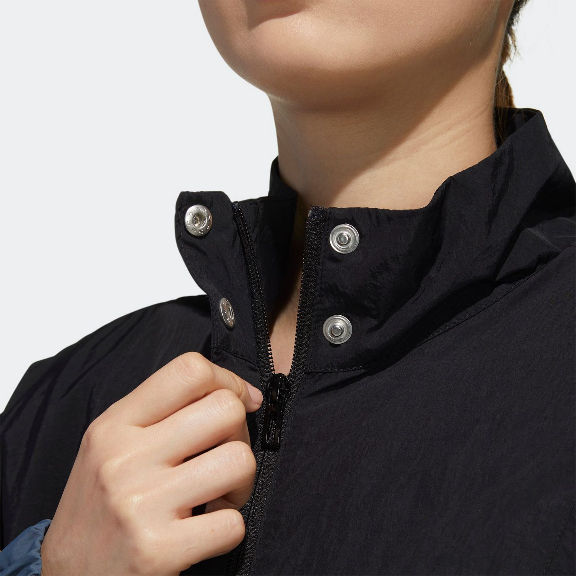 adidas Three Stripes Wording Woven Jacket - Black