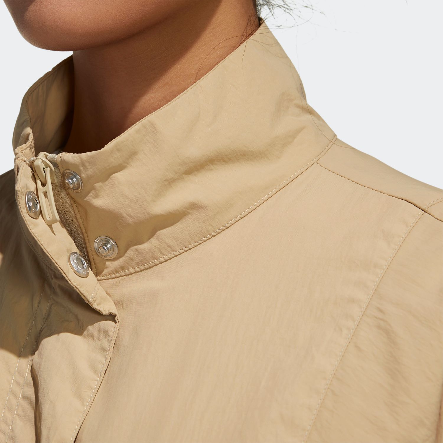 adidas Must Haves Three Stripes Wording Woven Jacket - Beige/Yellow