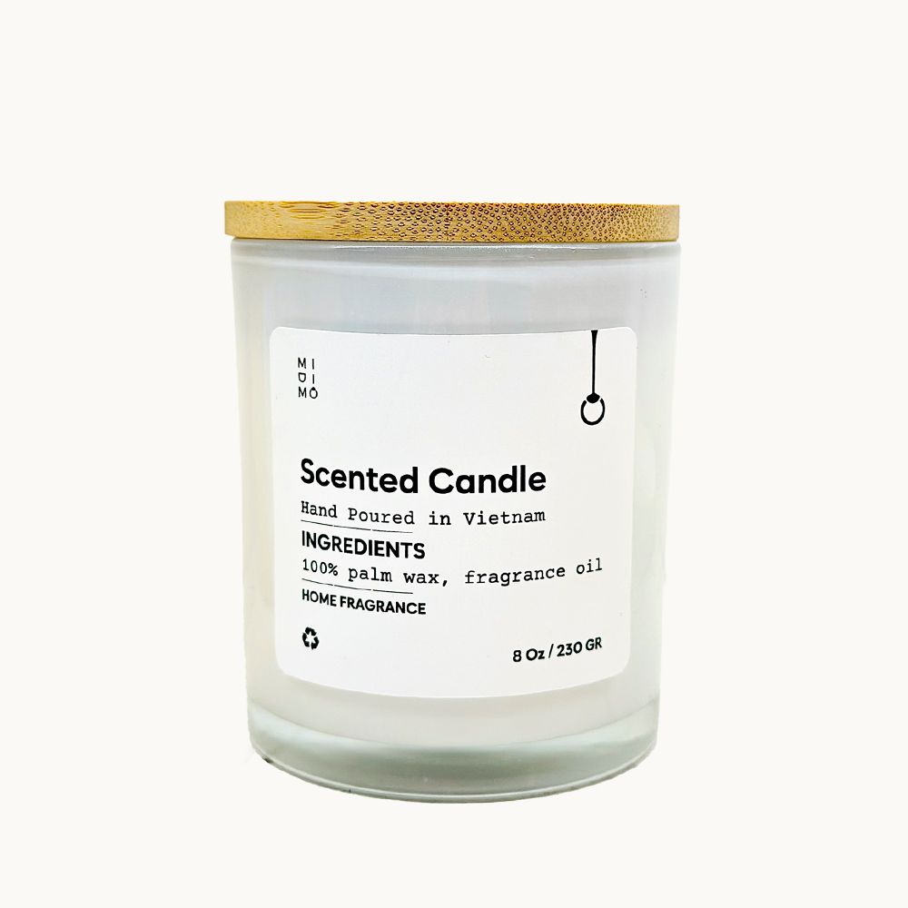 Nến thủy tinh 230g Midimo - Trắng đục