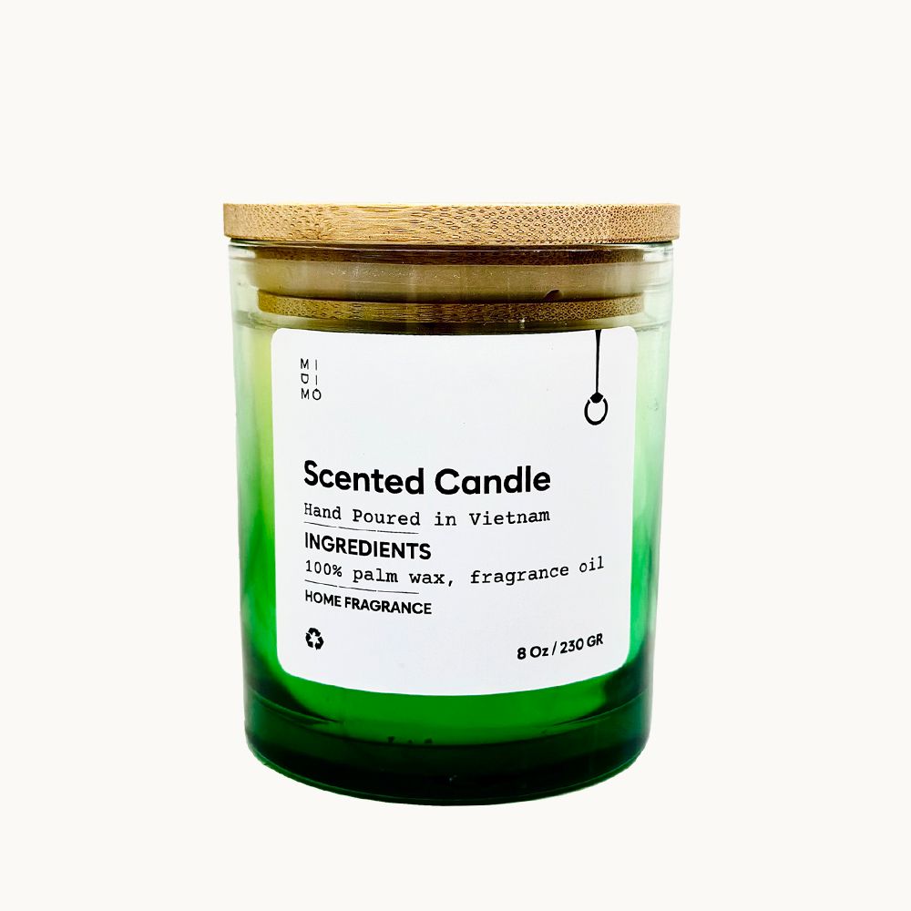 Nến thủy tinh 230g Midimo - Ombre xanh lá