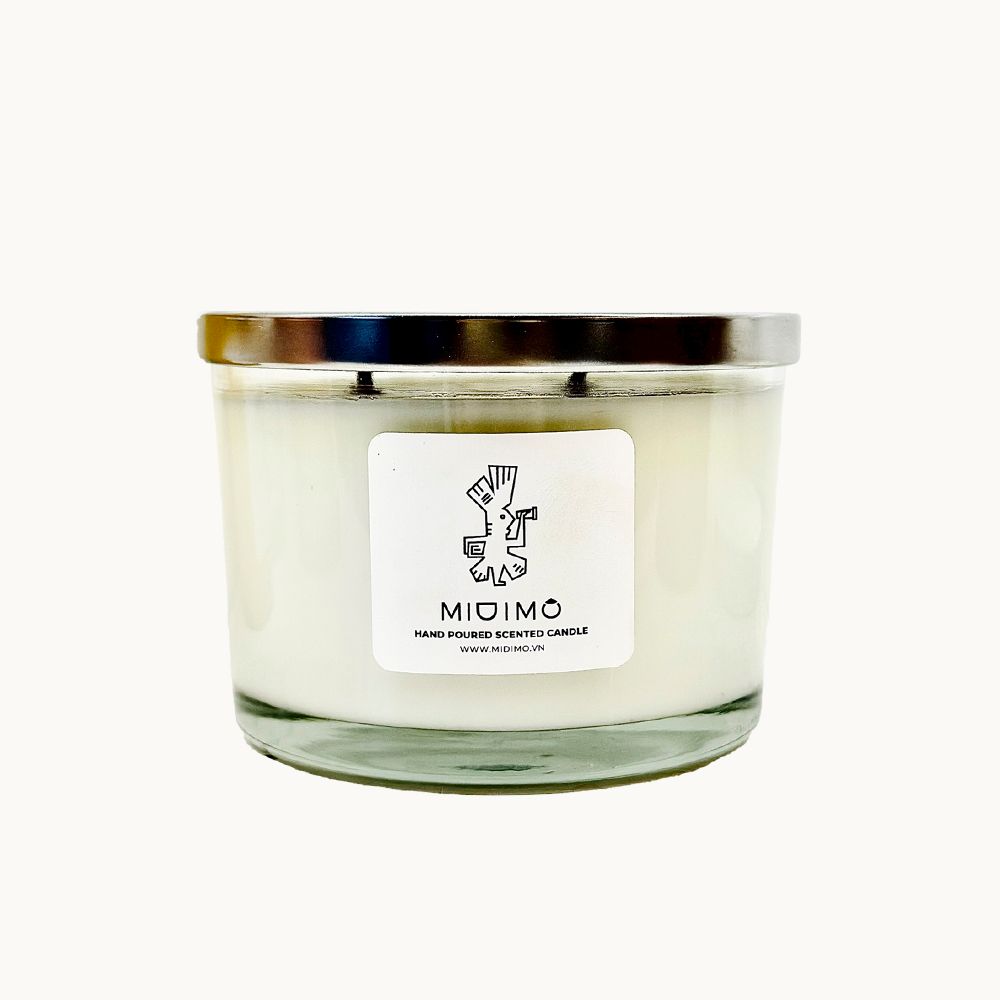 Nến thủy tinh nắp thiếc 450g Midimo