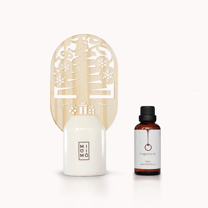 Bộ Tinh dầu khuếch tán Họa tiết Cây thông - RD0001-D+ tặng 1 tinh dầu nước hoa 50ml