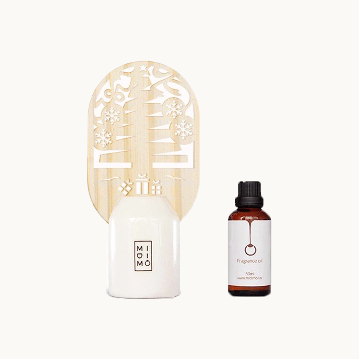 Bộ Tinh dầu khuếch tán Họa tiết Noel Cây thông - RD0001-D + tặng 1 tinh dầu nước hoa 50ml