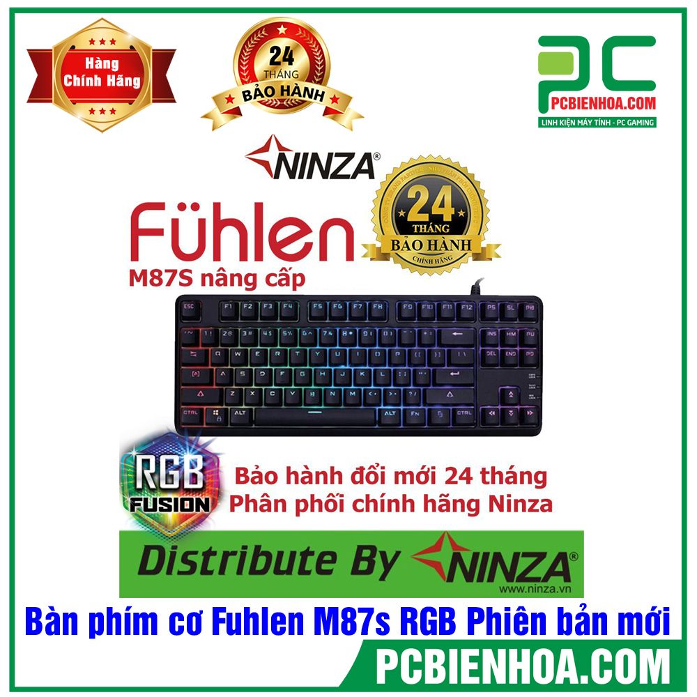 Bàn phím cơ Fuhlen M87s LED RGB Phiên bản mới