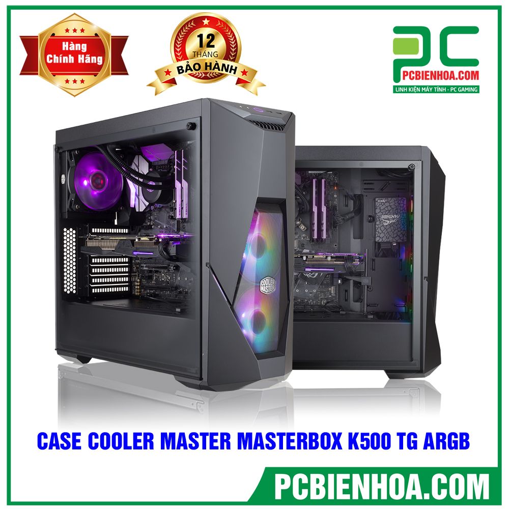 Vỏ Case Cooler Master MasterBox K500 TG ARGB (Mid Tower/Màu đen/Led ARGB)