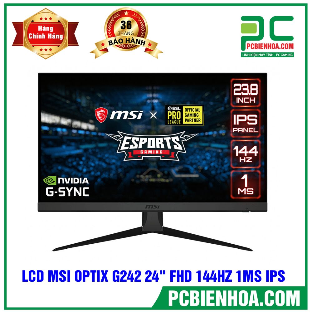 Màn Hình Máy Tính MSI OPTIX G242 24in FullHD 144Hz 1MS IPS (HDMI ,DP)