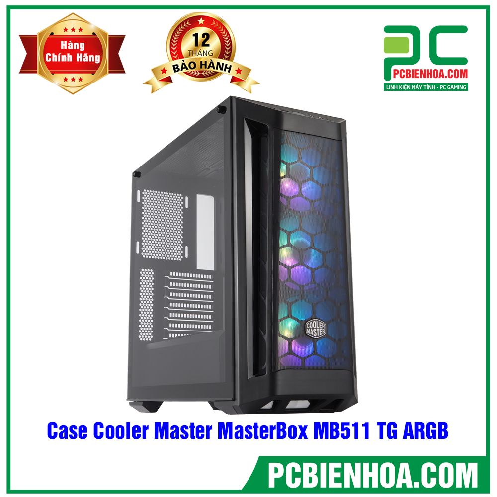 Case Cooler Master MasterBox MB511 ARGB (Mid Tower/Màu đen/Led ARGB/Mặt lưới)