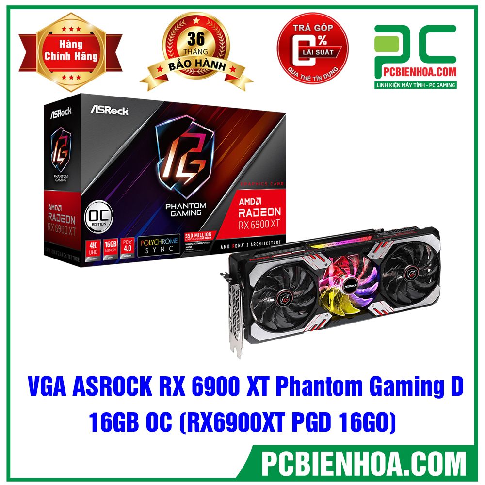 VGA ASRock Radeon RX 6900 XT Phantom Gaming D 16G OC (CÓ BÁN LẺ)