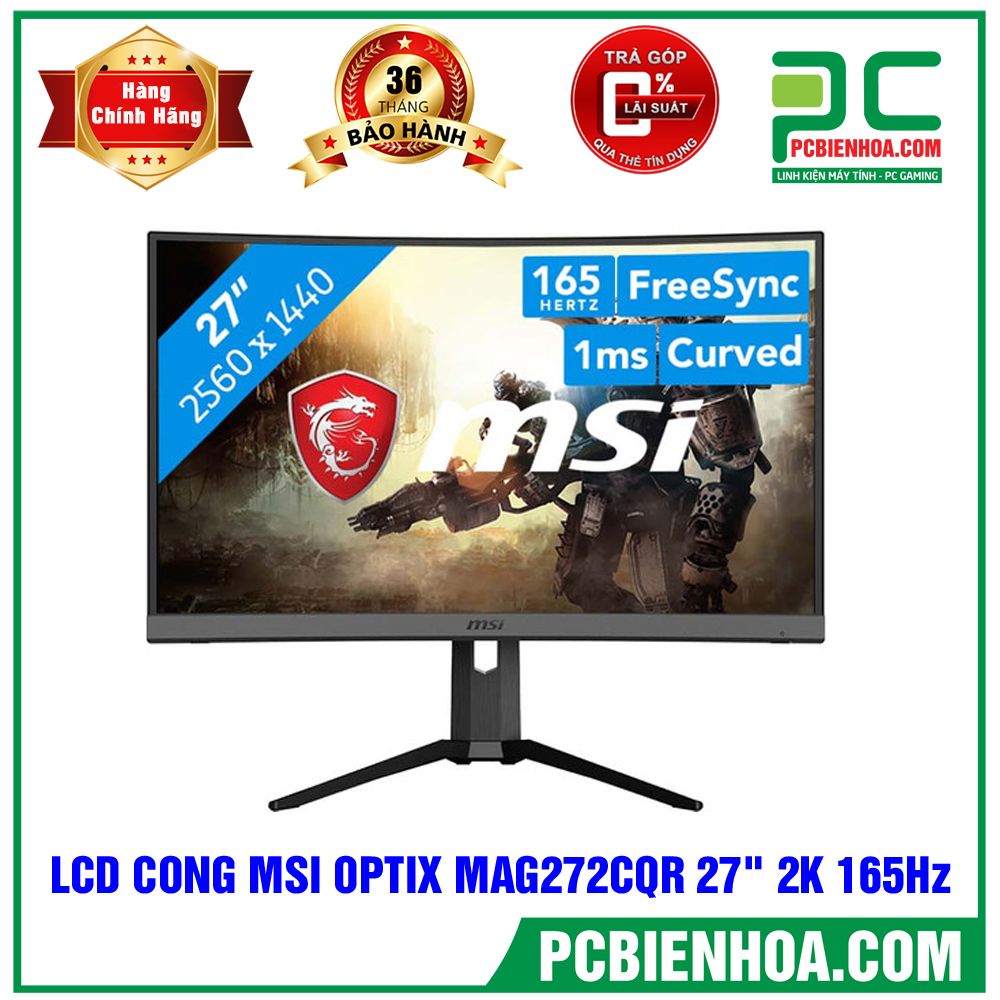 Màn hình cong MSI OPTIX MAG272CQR 27in 2K 165Hz chuyên game ( WQHD / 2560x1440 )