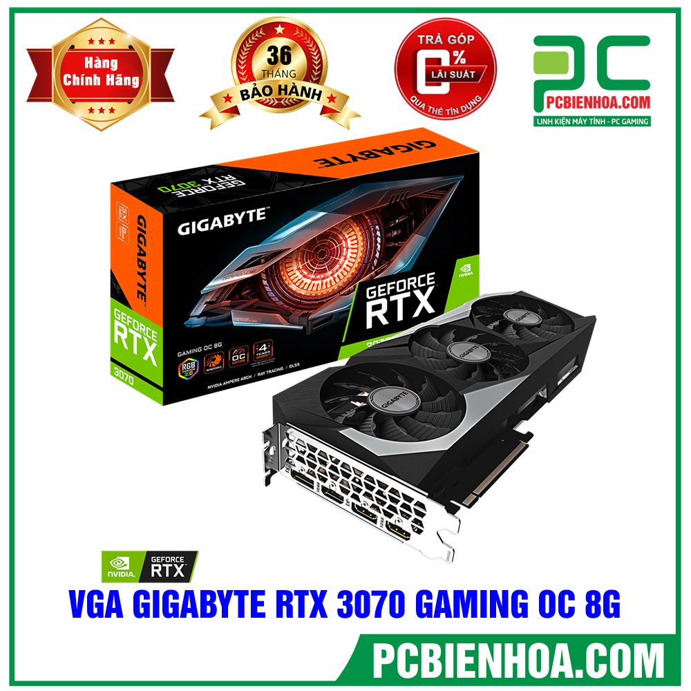 VGA GIGABYTE GeForce RTX 3070 GAMING OC 8G (CÓ BÁN LẺ)