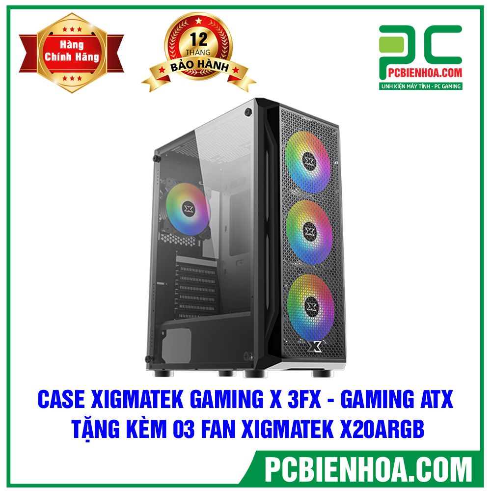 CASE XIGMATEK GAMING X 3FX (EN46188) - GAMING ATX, KÈM 03 FAN XIGMATEK X20ARGB