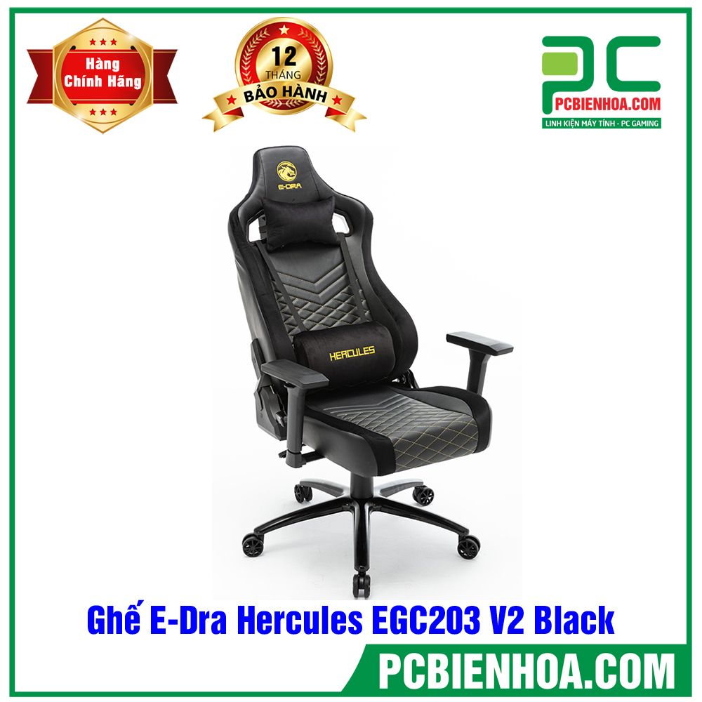 Ghế game E-Dra Hercules EGC203 V2 Black (chân thép)