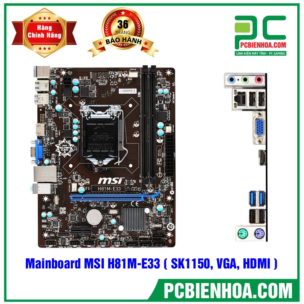 Mainboard MSI H81M-E33 (Chipset Intel H81/ Socket SK1150/ VGA onboard)