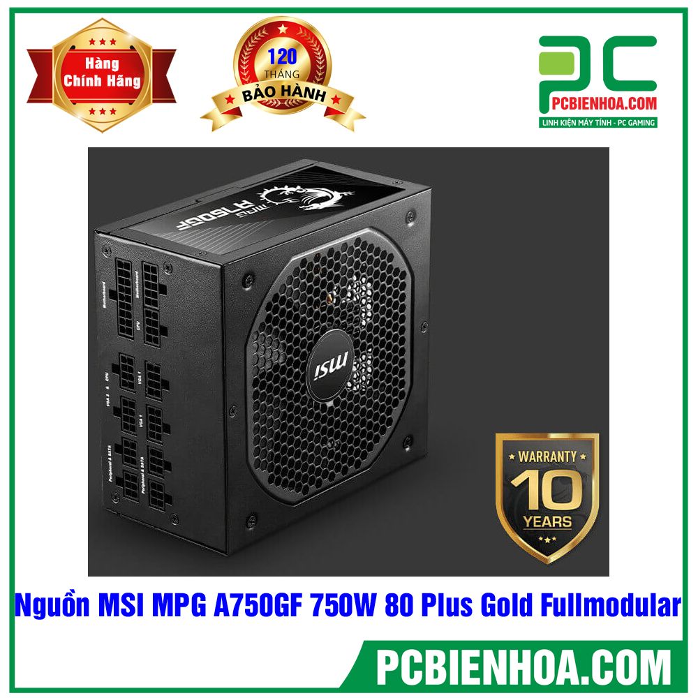Nguồn máy tính MSI MPG A750GF - 750W - 80 PLUS GOLD - Full Modular