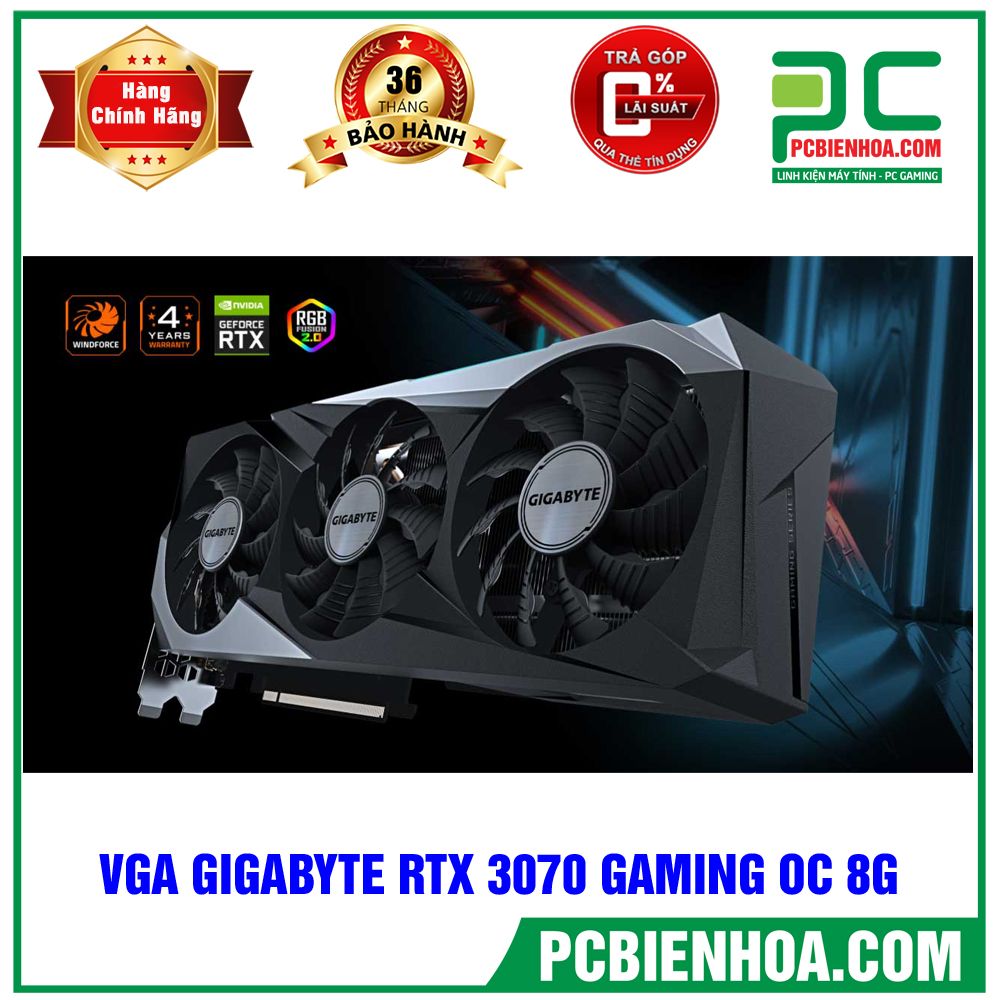 VGA GIGABYTE GeForce RTX 3070 GAMING OC 8G (CÓ BÁN LẺ)