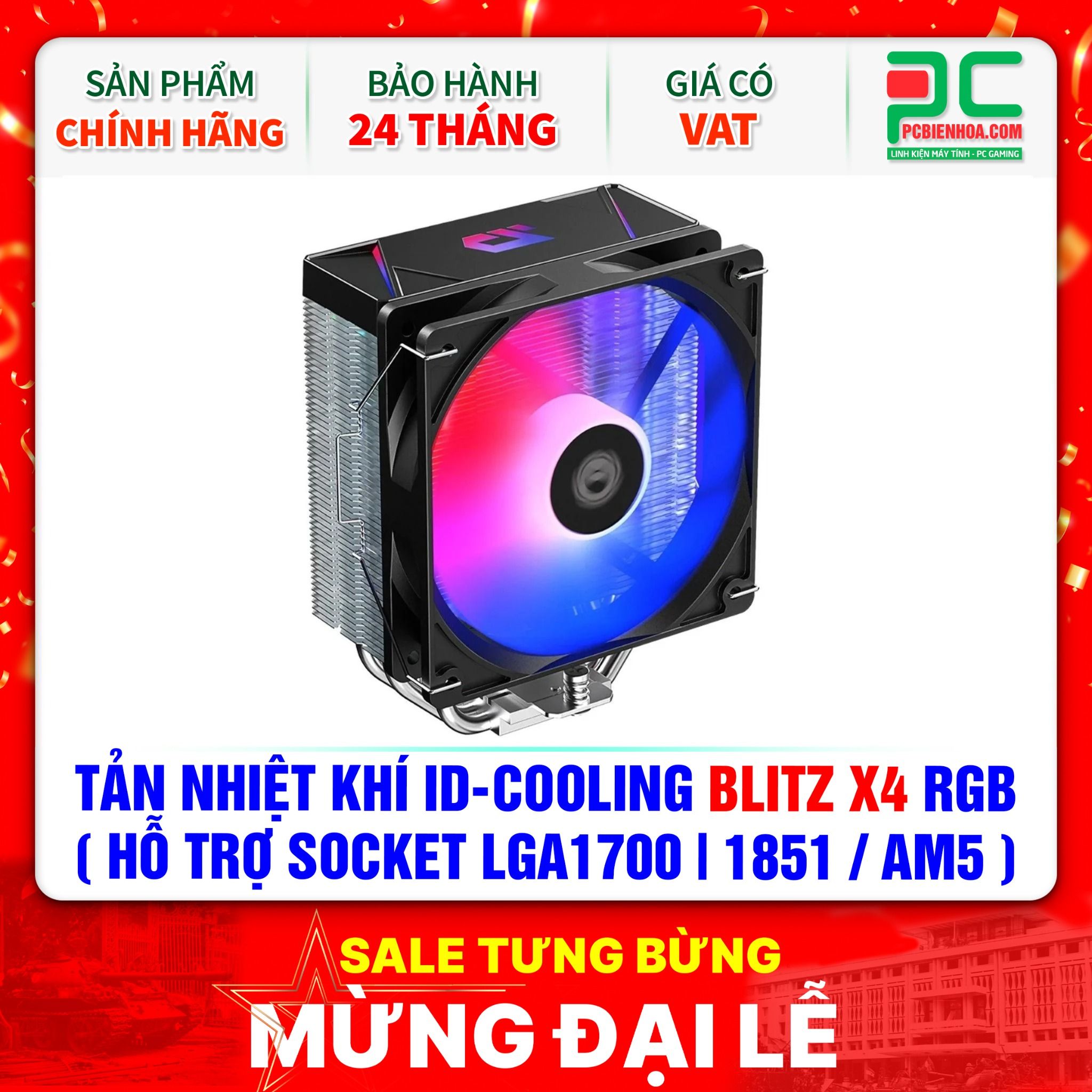 TẢN NHIỆT KHÍ ID-COOLING BLITZ X4 RGB ( HỖ TRỢ SOCKET LGA1700|1851 / AM5 )