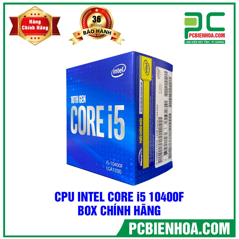 CPU Intel Core I5 10400F BOX CHÍNH HÃNG ( VIỄN SƠN / VIẾT SƠN / FPT )
