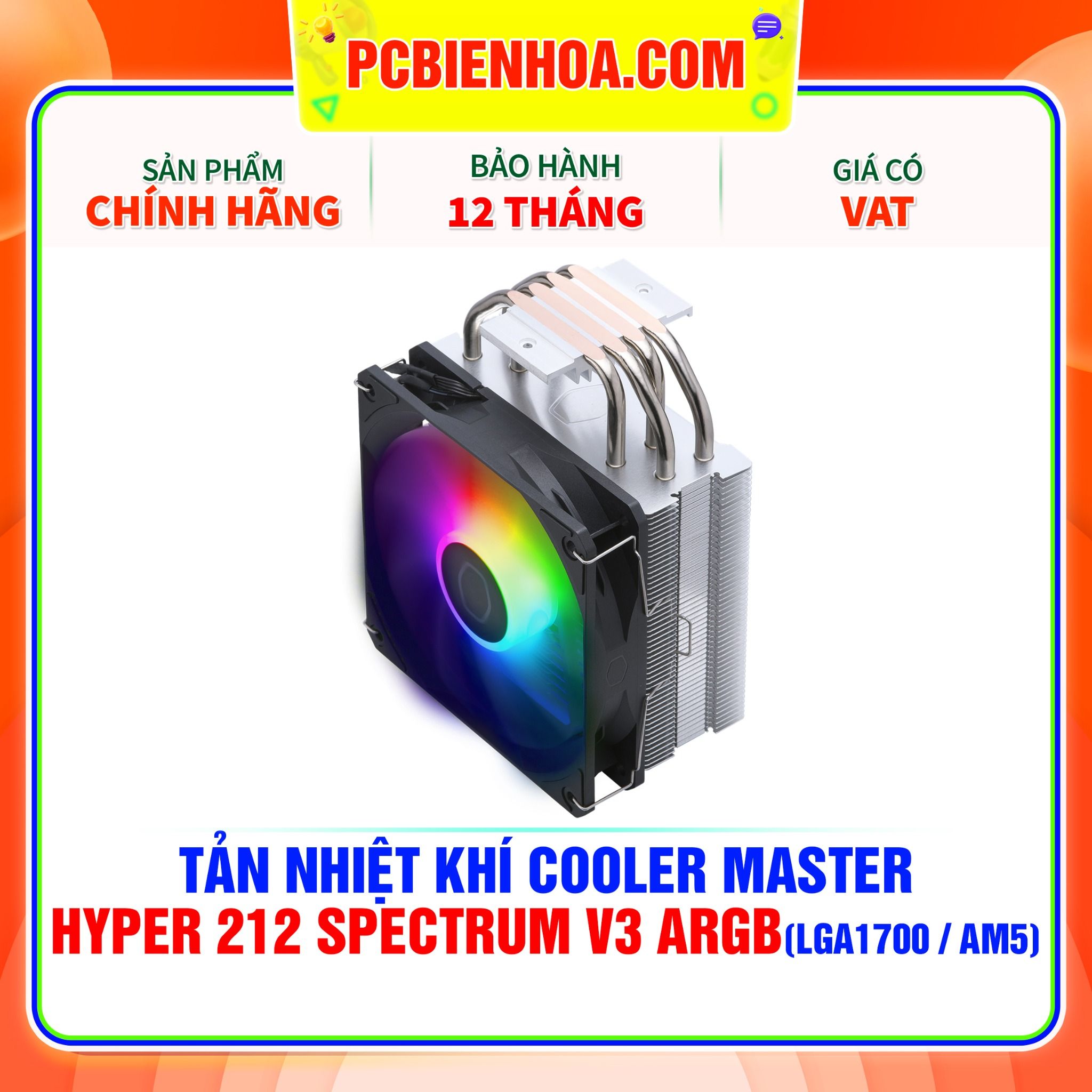  TẢN NHIỆT KHÍ COOLER MASTER HYPER 212 SPECTRUM V3 ARGB ( HỖ TRỢ SOCKET LGA1700 / AM5 ) 