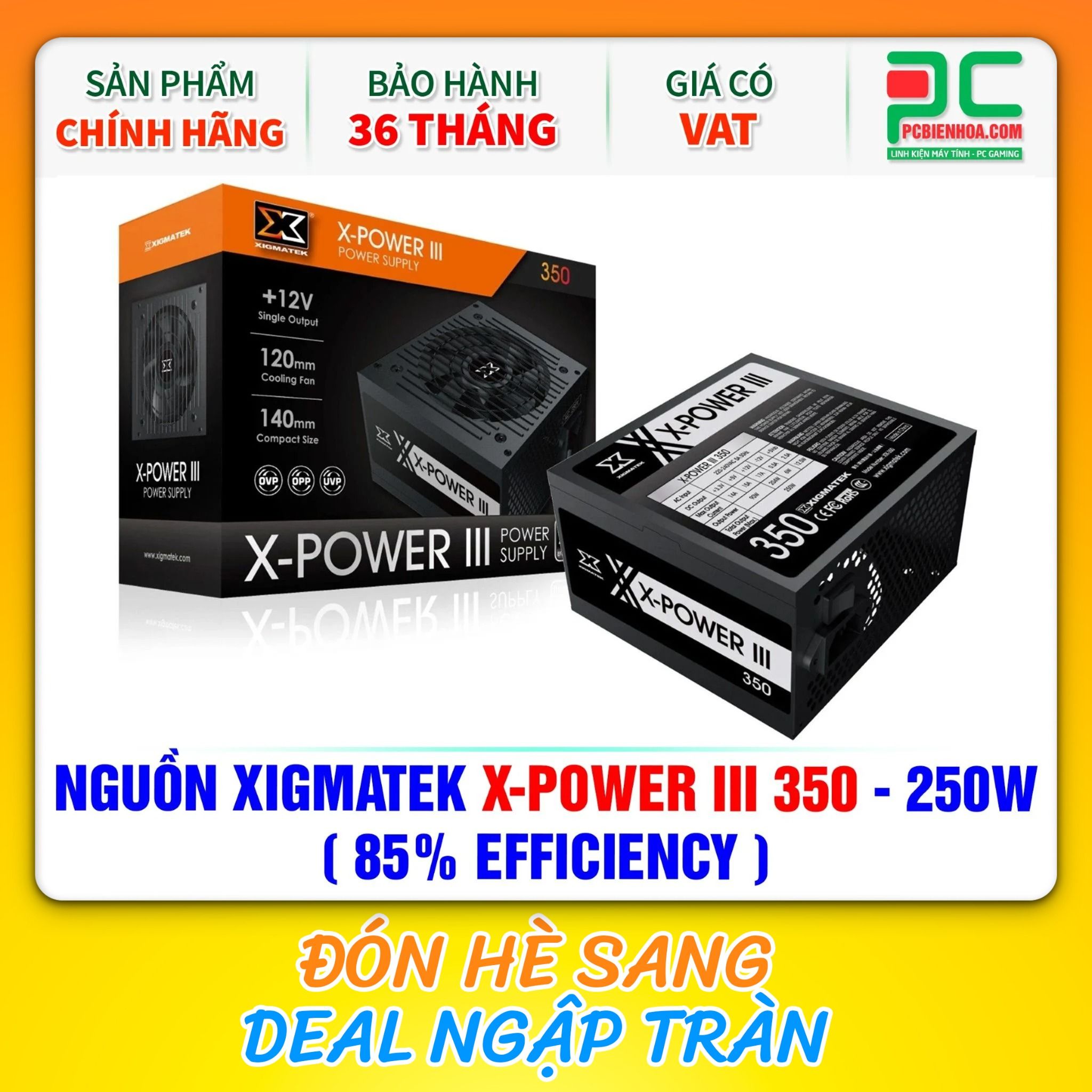 NGUỒN XIGMATEK X-POWER III 350 - 250W ( 85% EFFICIENCY - EN45952 )