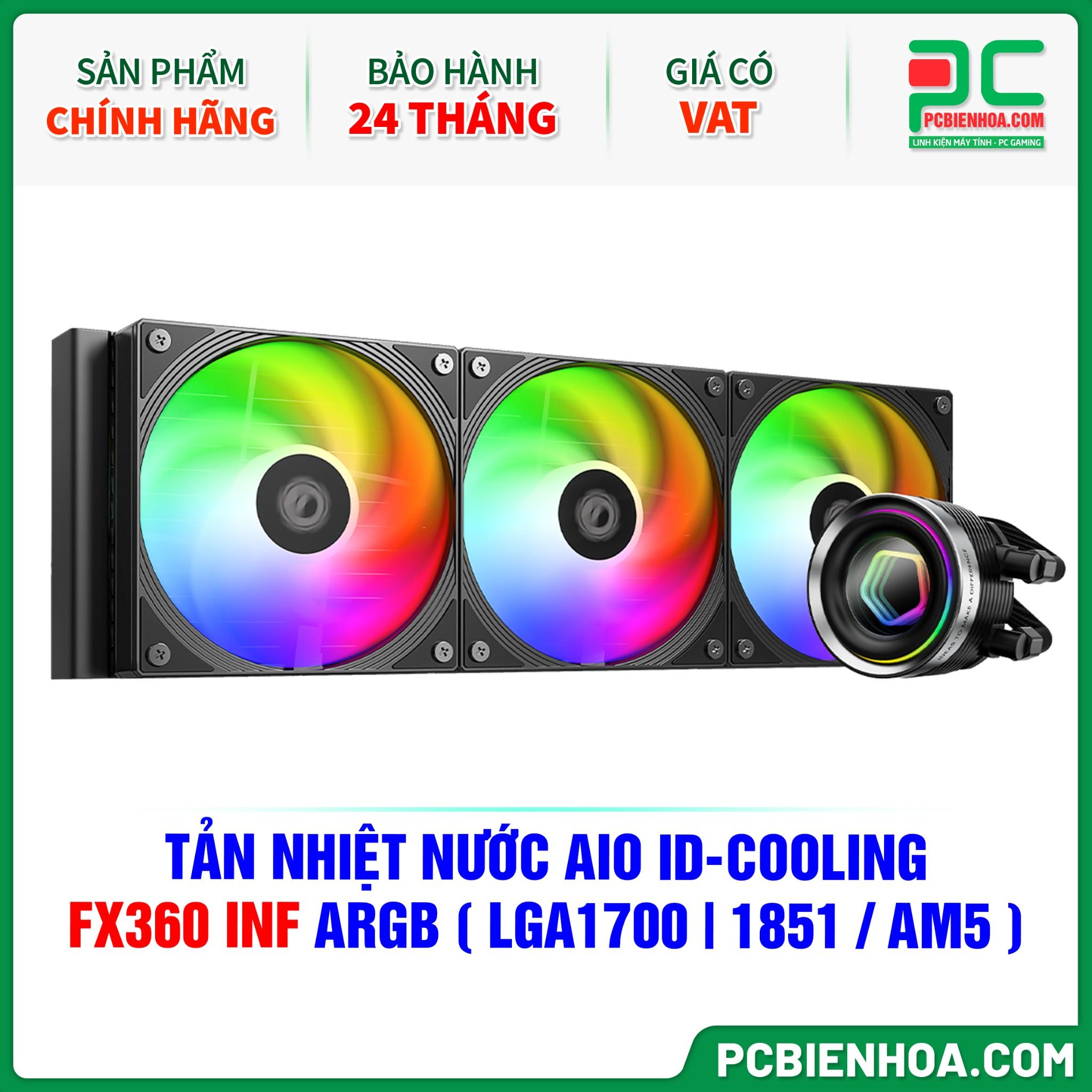 TẢN NHIỆT NƯỚC AIO ID-COOLING FX360 INF ARGB ( HỖ TRỢ SOCKET LGA1700|1851 / AM5 )