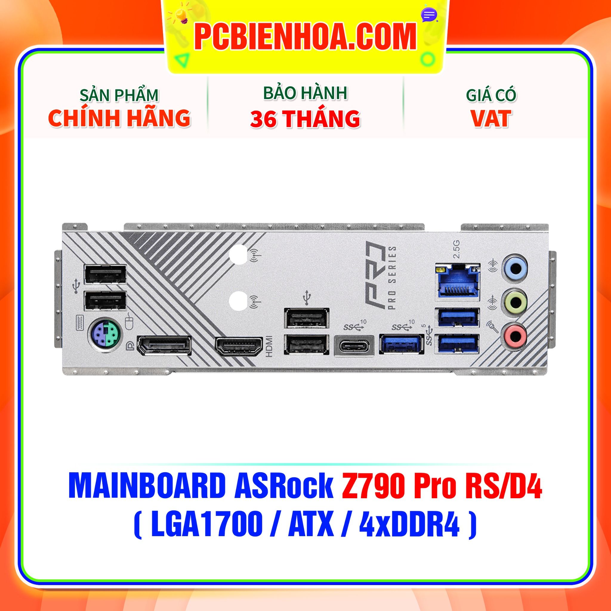  MAINBOARD ASRock Z790 Pro RS/D4 ( LGA1700 / ATX / 4xDDR4 ) 