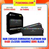  RAM CORSAIR DOMINATOR PLATINUM RGB 64GB (2X32GB) 5600MHZ DDR5 C40 BLACK 