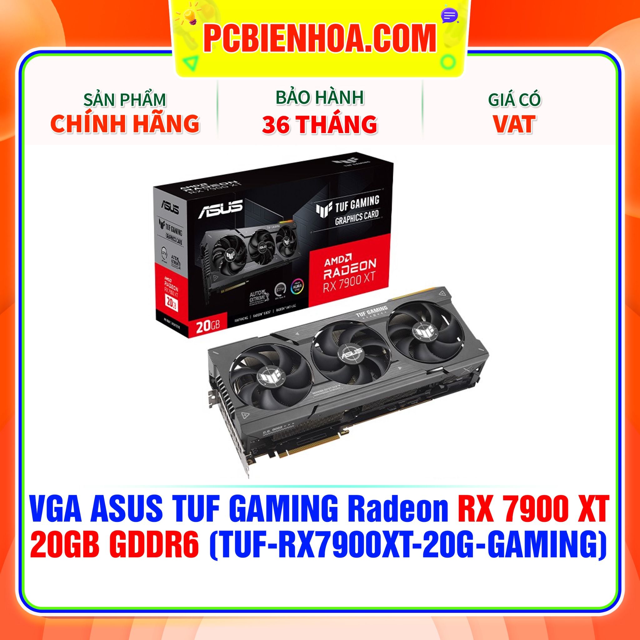  VGA ASUS TUF Gaming Radeon RX 7900 XT 20GB GDDR6 (TUF-RX7900XT-20G-GAMING) 