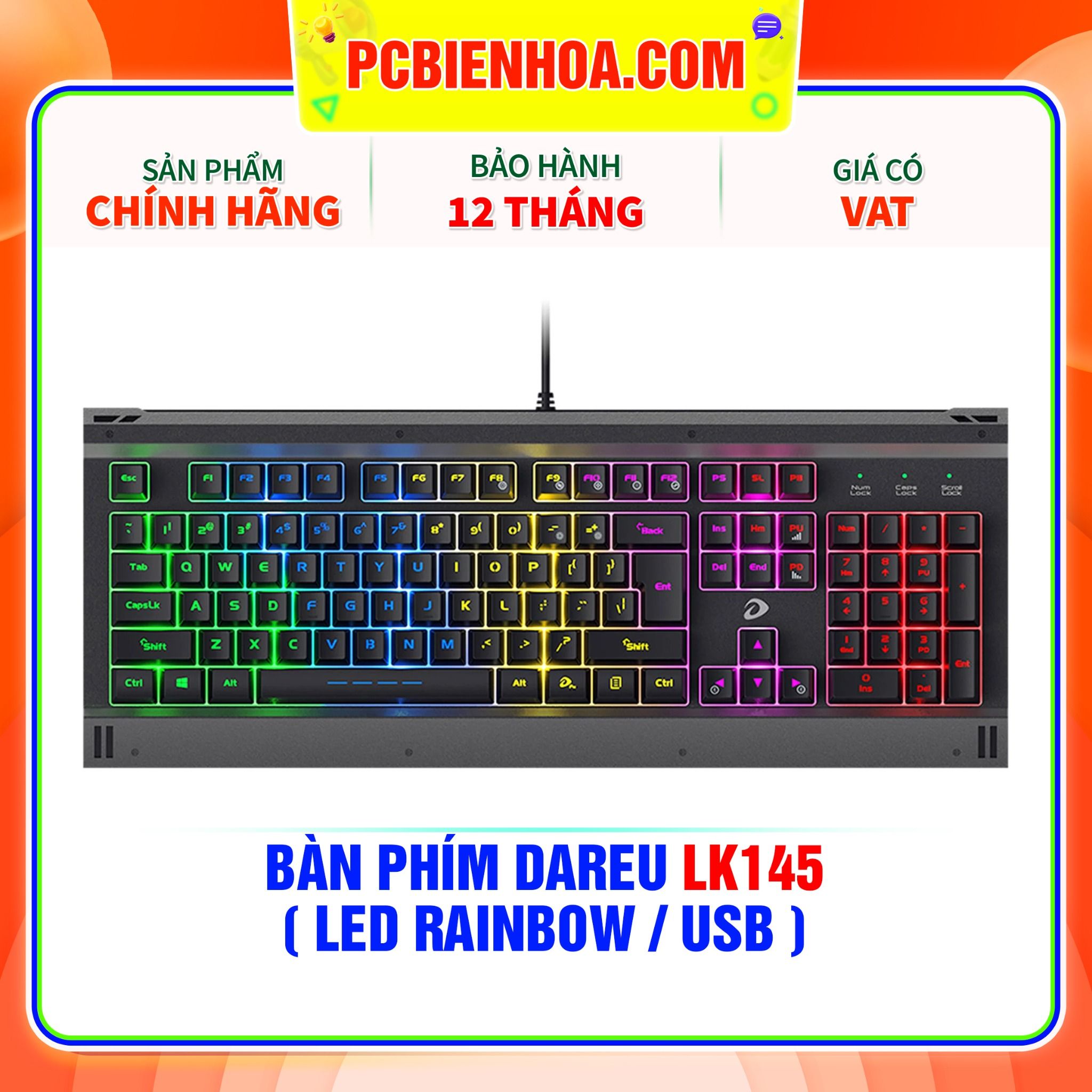  BÀN PHÍM DAREU LK145 ( LED RAINBOW / USB ) 