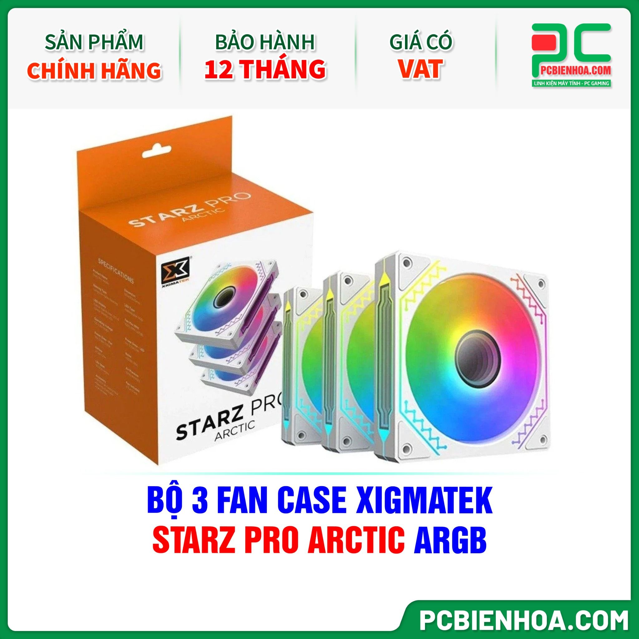BỘ 3 FAN CASE XIGMATEK STARZ PRO ARCTIC ARGB ( EN41815 )