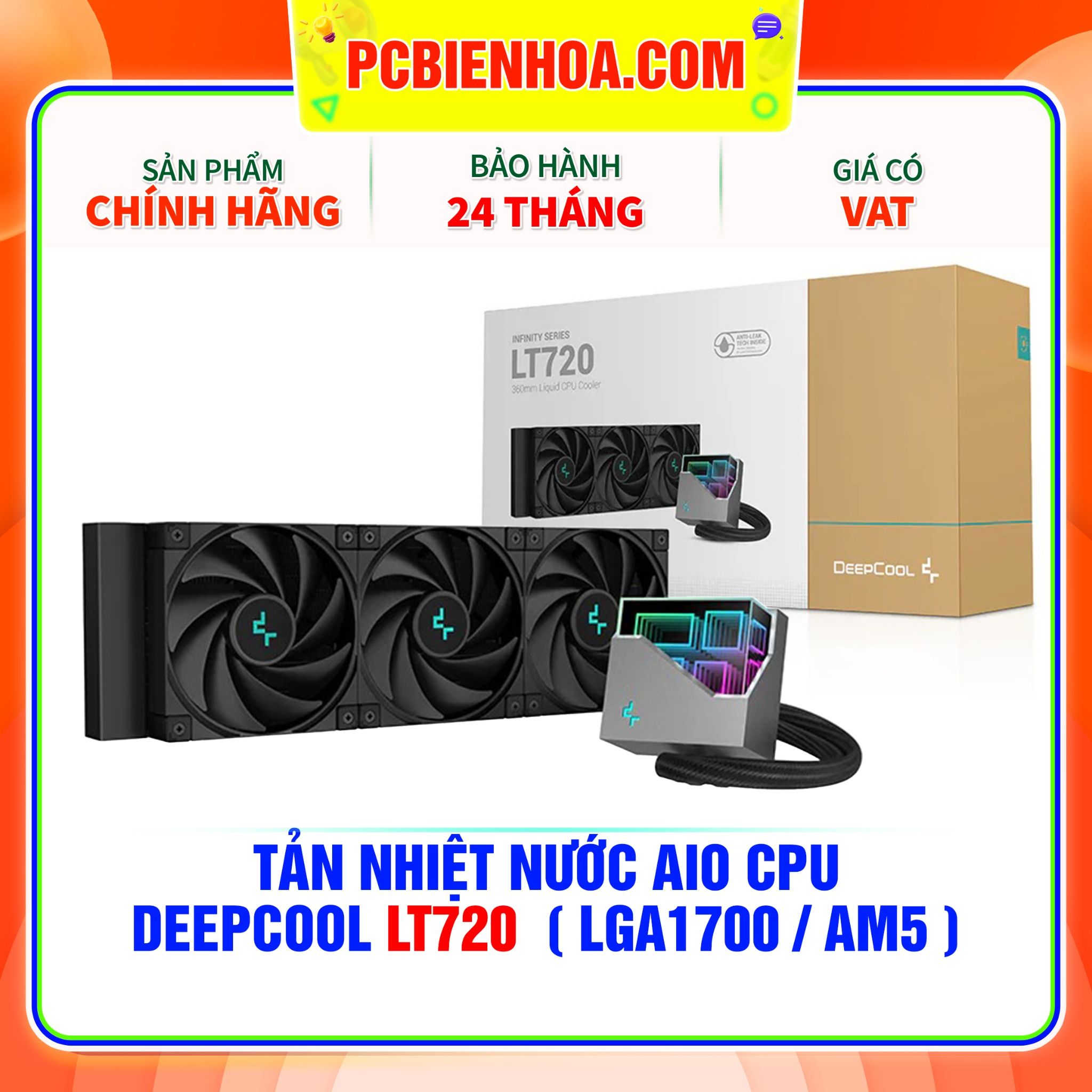  TẢN NHIỆT NƯỚC AIO CPU DEEPCOOL LT720 ( HỖ TRỢ SOCKET LGA1700 / AM5 ) 